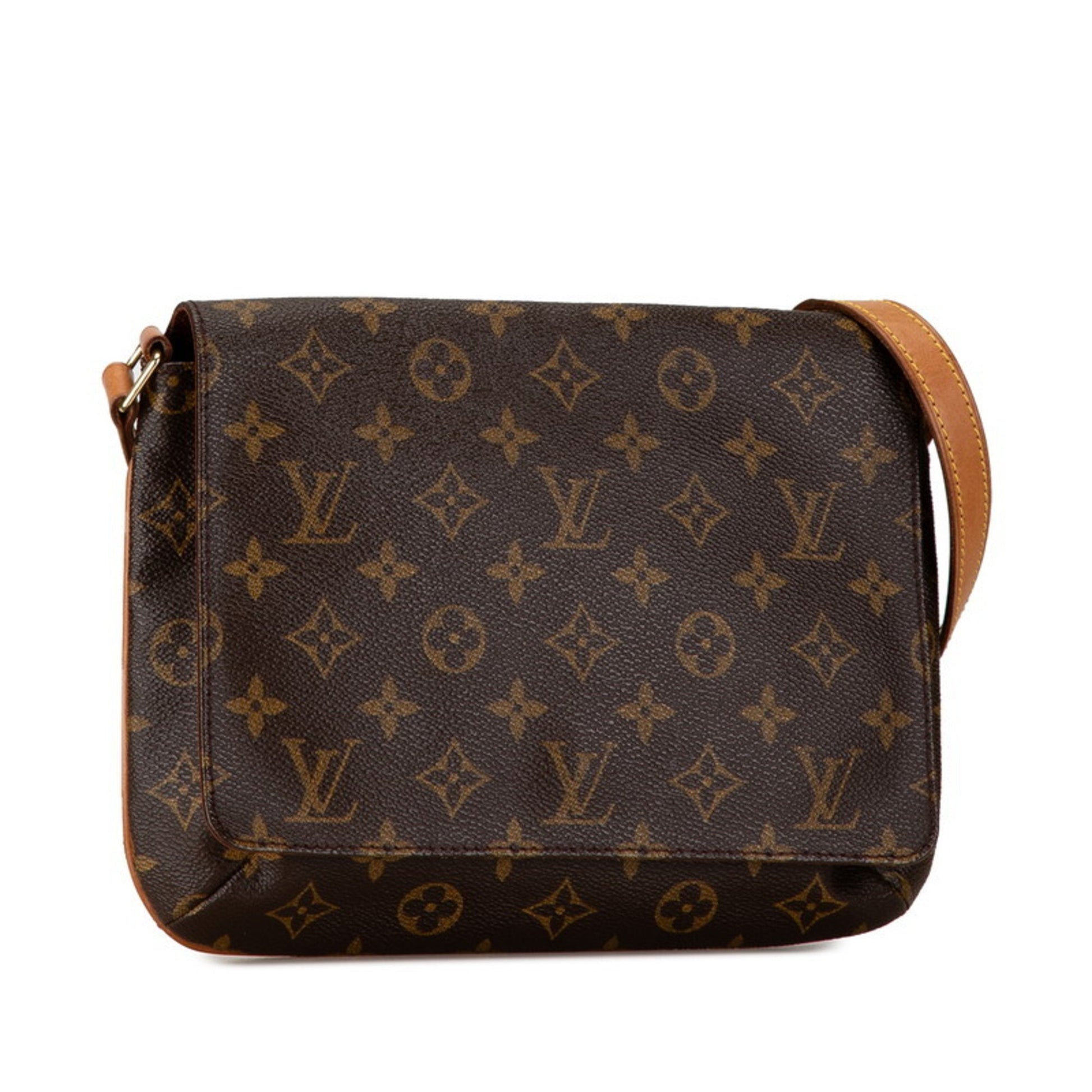 Louis Vuitton Musette Tango, Brown, Canvas, shoulder