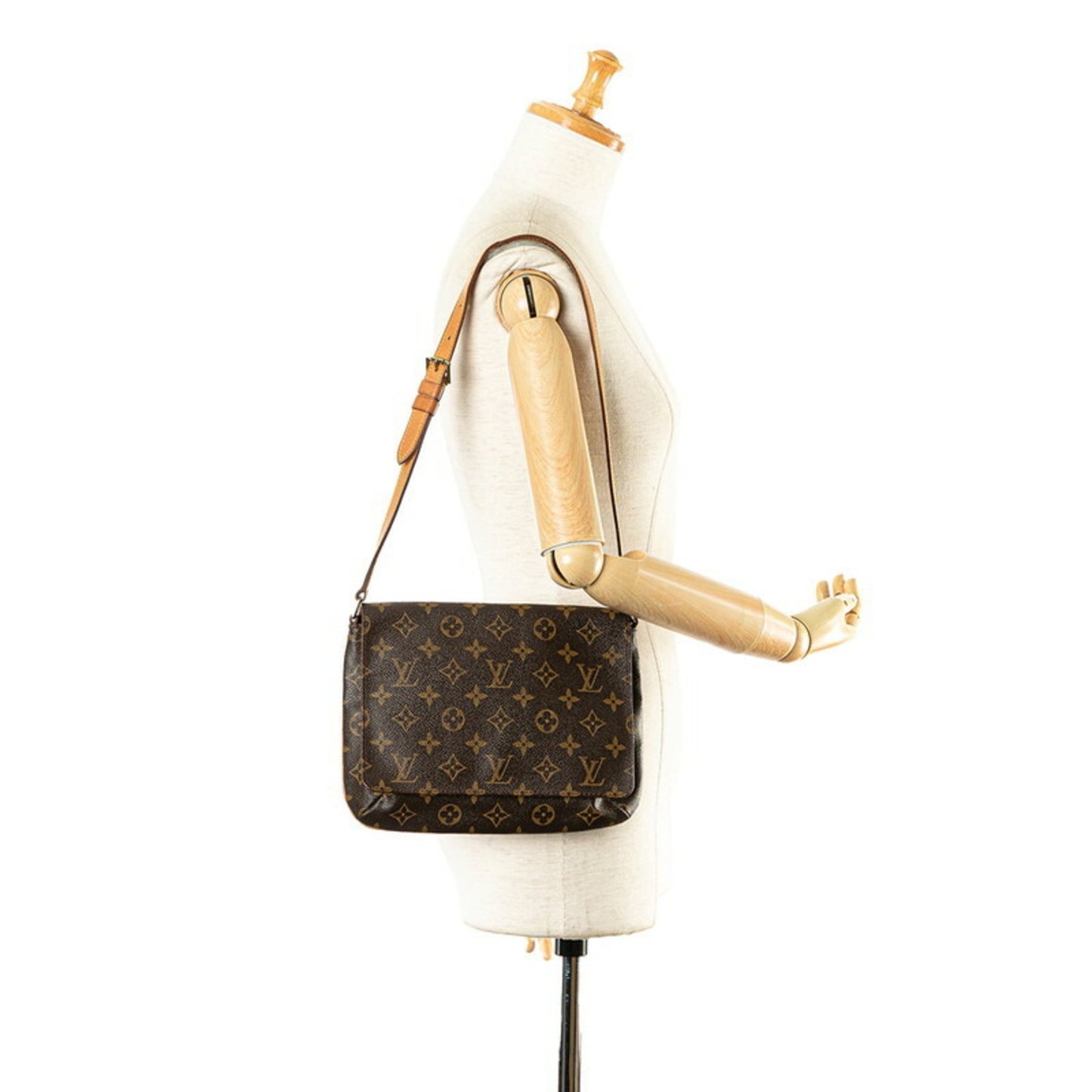 Louis Vuitton Musette Tango, Brown, Canvas, shoulder