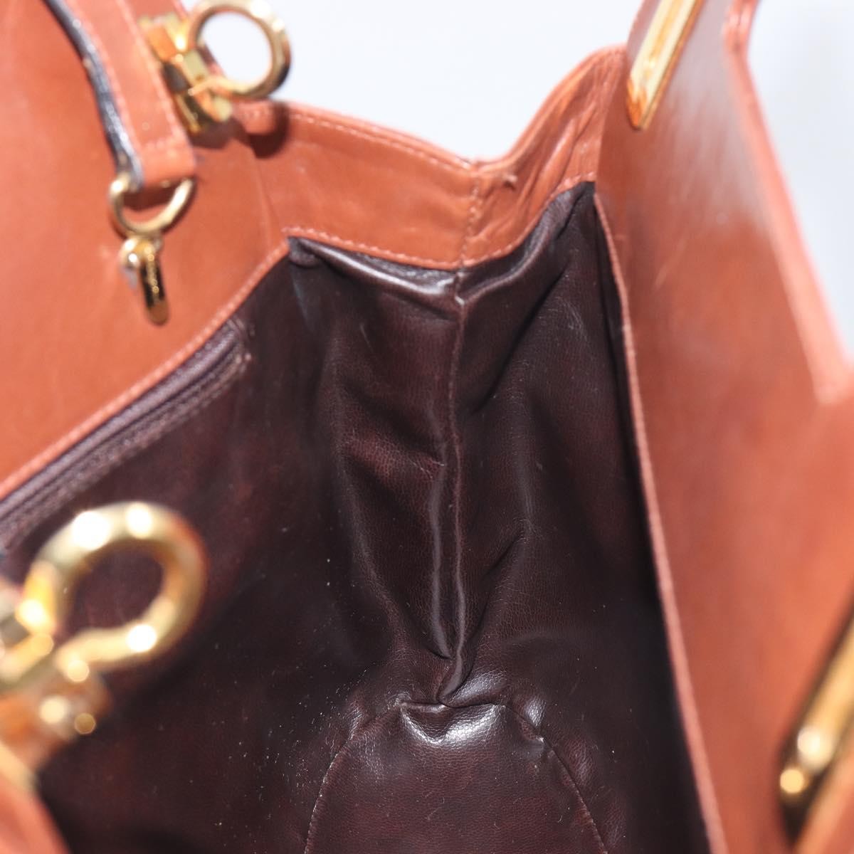 Salvatore Ferragamo Wanda Leather, Brown, Leather, Handbag