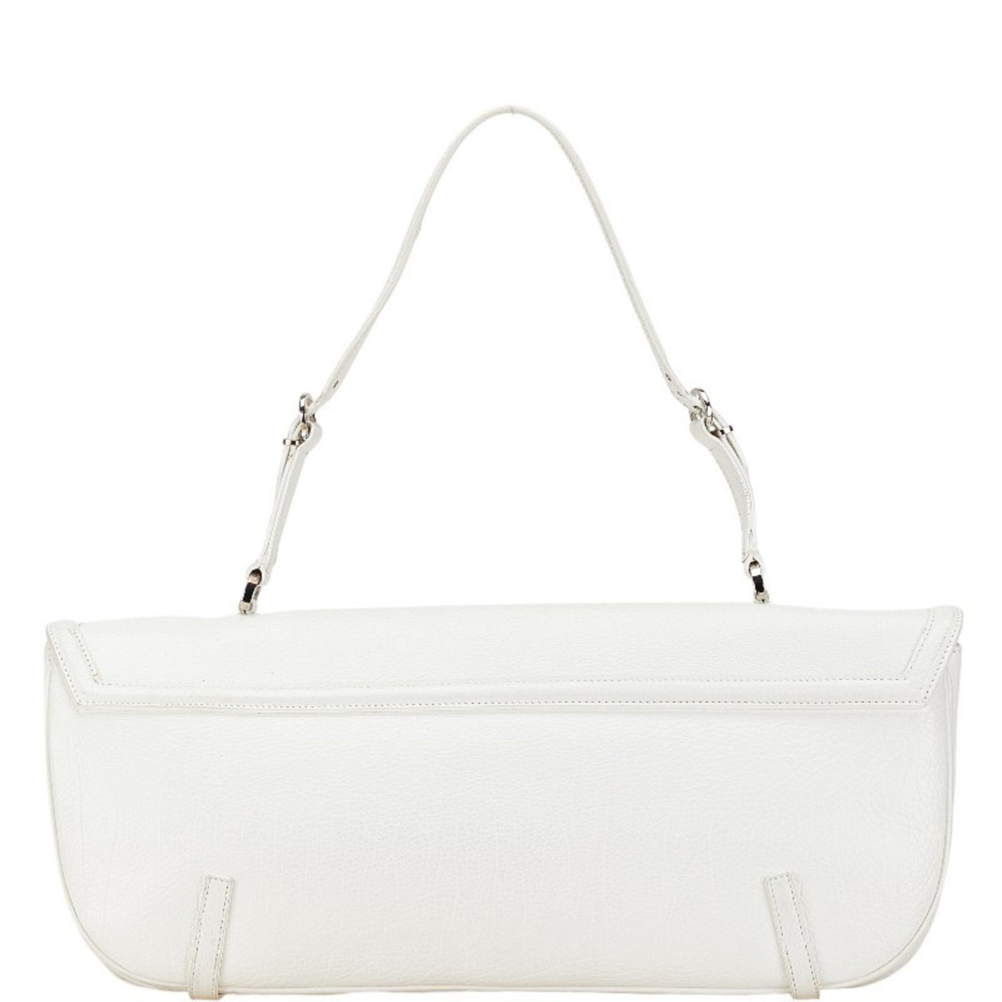 Salvatore Ferragamo Gancini, White, Leather, shoulder