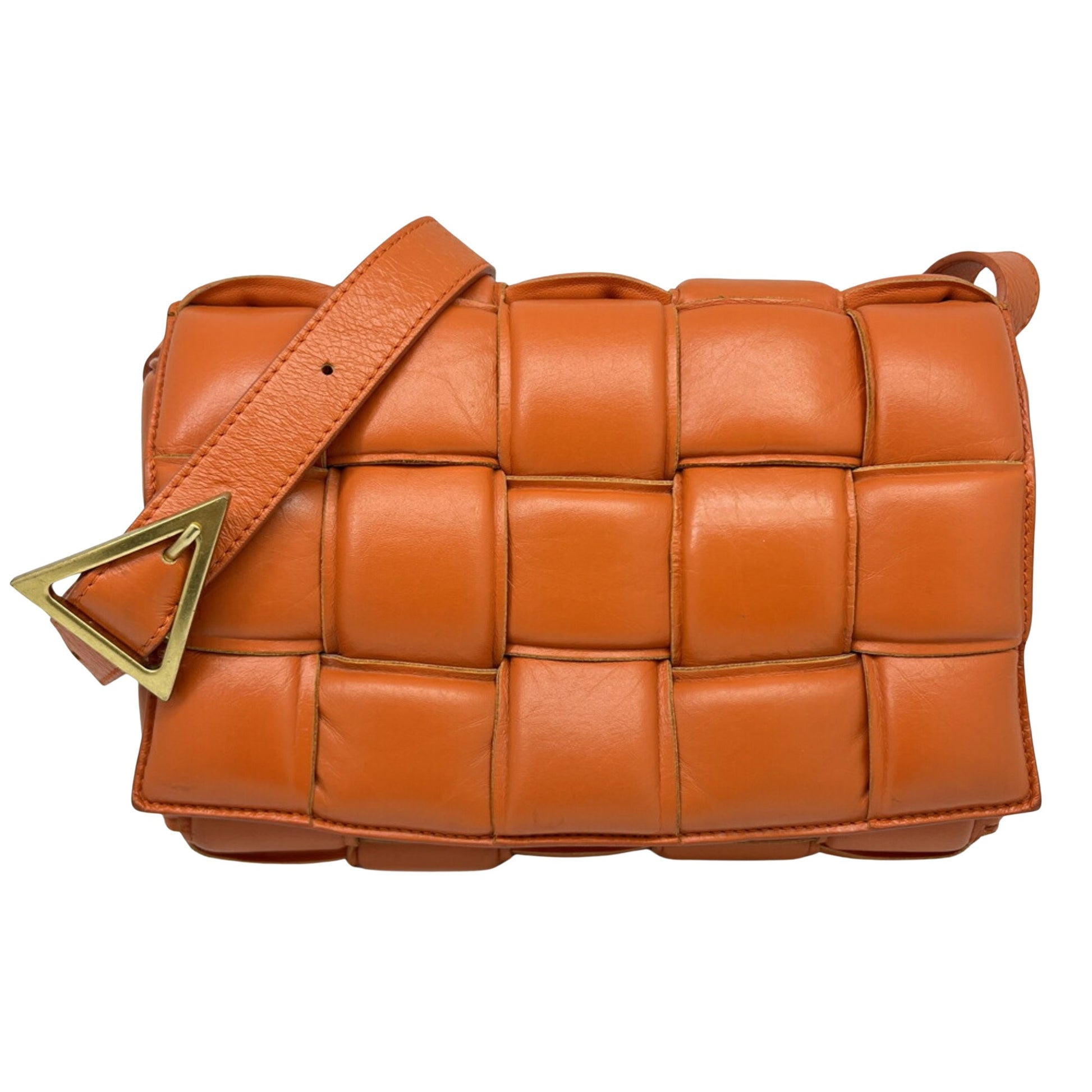 Bottega Veneta Padded, Orange, Leather, shoulder