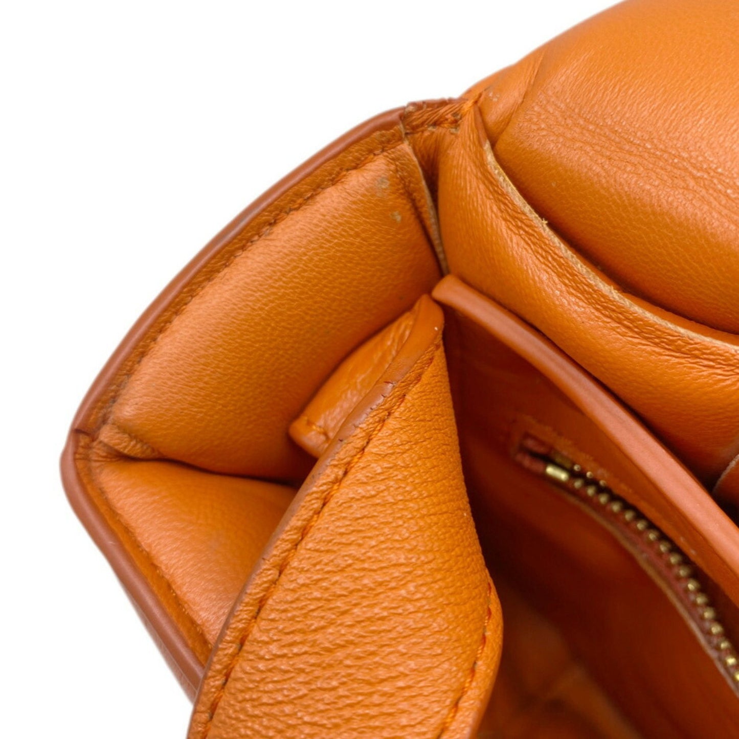 Bottega Veneta Padded, Orange, Leather, shoulder