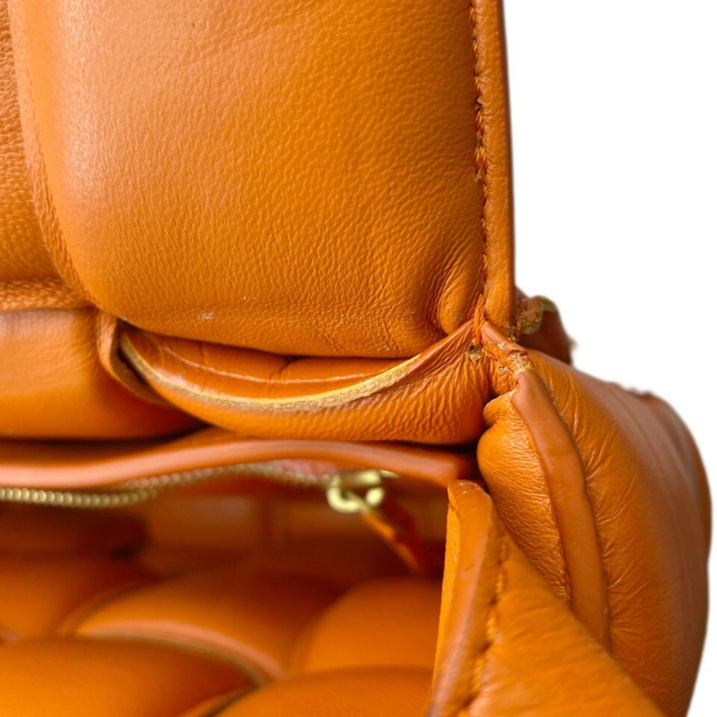 Bottega Veneta Padded, Orange, Leather, shoulder