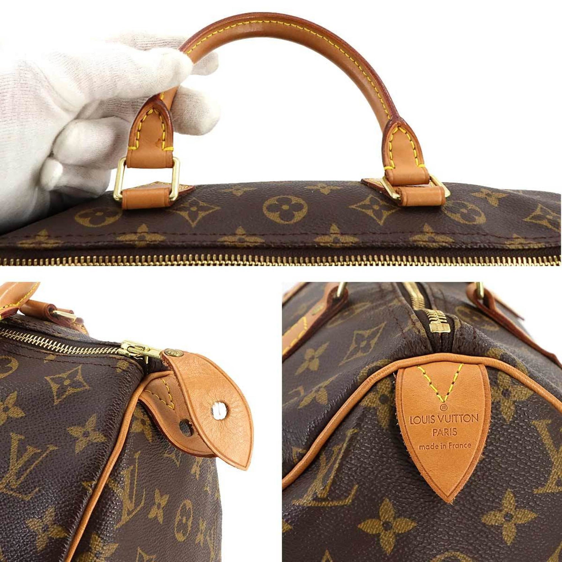 Louis Vuitton Speedy 30, Brown, Canvas, handbag