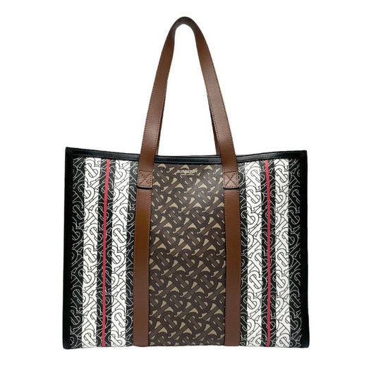 Burberry Stripe, Brown, Canvas, tote