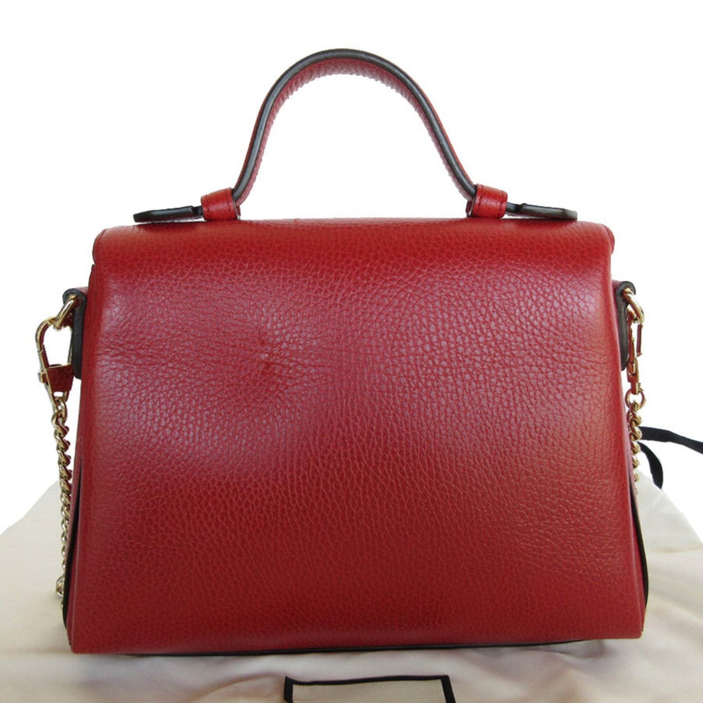 Gucci Interlocking G, Red, Leather, shoulder