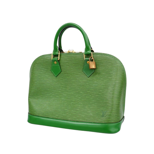 Louis Vuitton Alma, Green, Leather, handbag