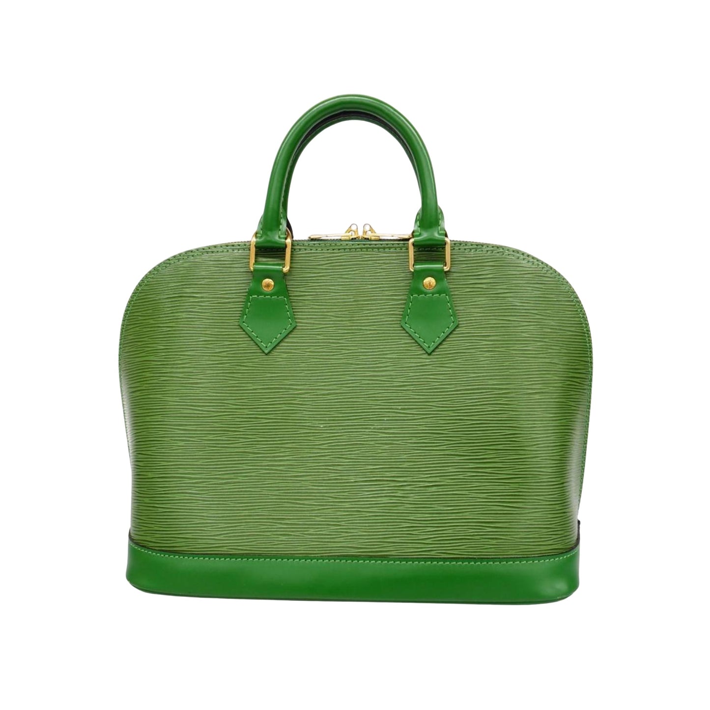 Louis Vuitton Alma, Green, Leather, handbag