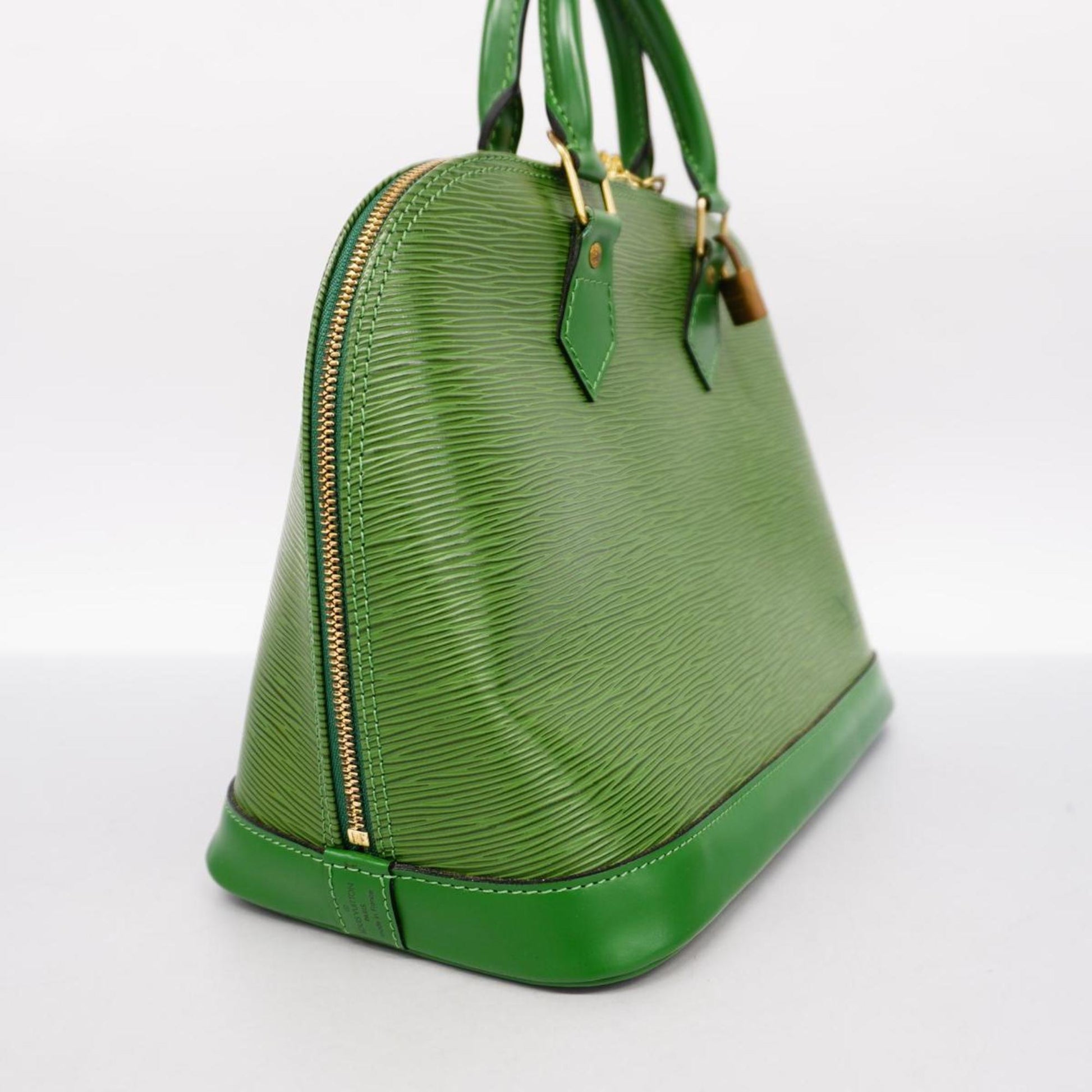 Louis Vuitton Alma, Green, Leather, handbag