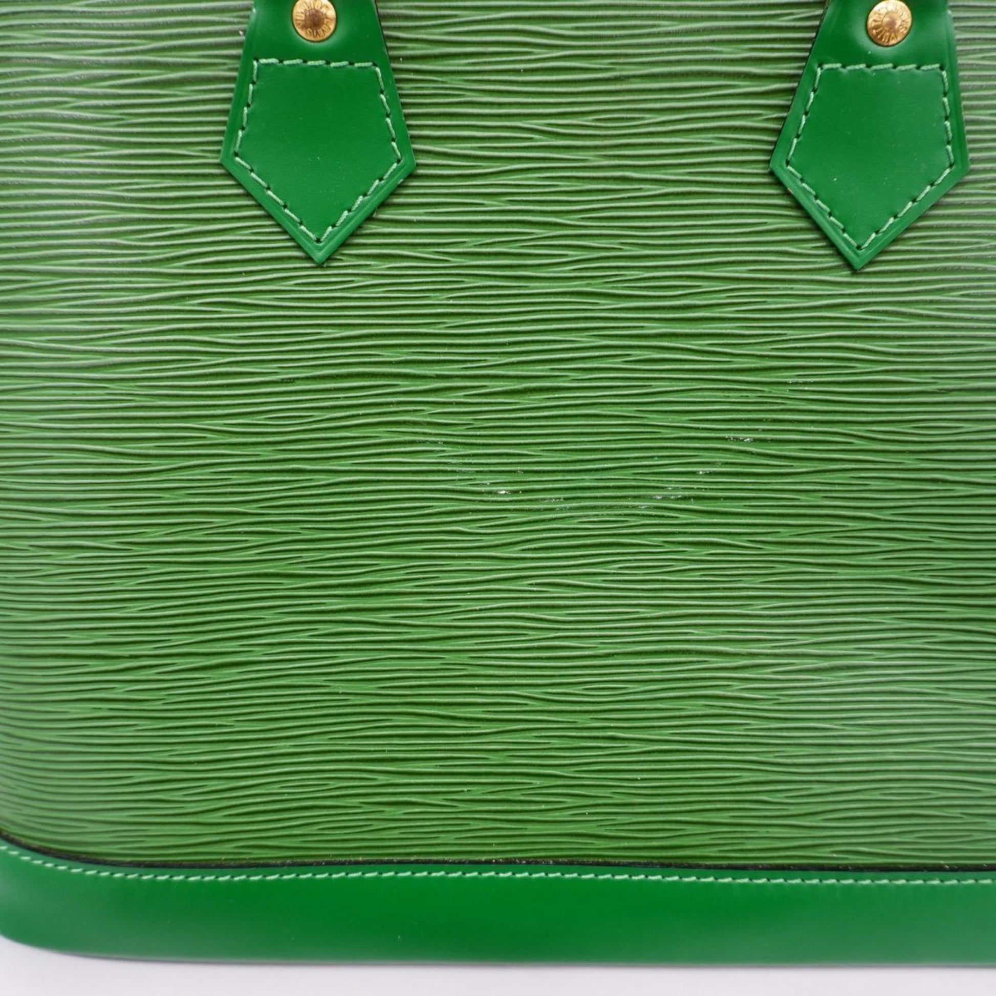 Louis Vuitton Alma, Green, Leather, handbag