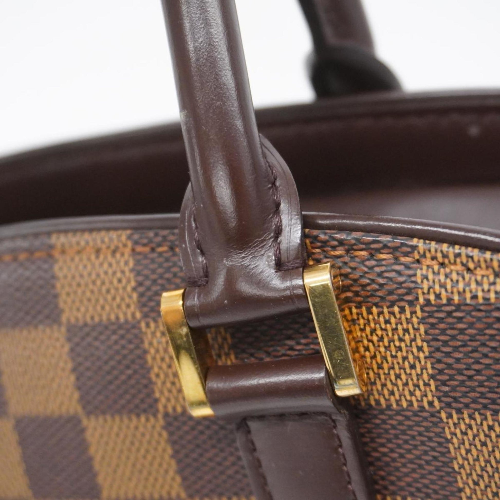 Louis Vuitton Saria, Brown, Canvas, handbag