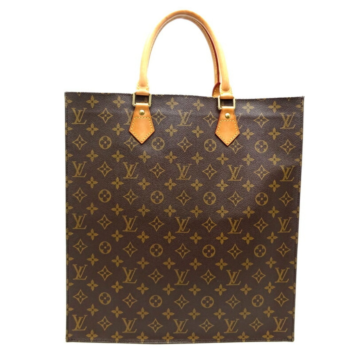 Louis Vuitton Sac Plat, Brown, Canvas, tote