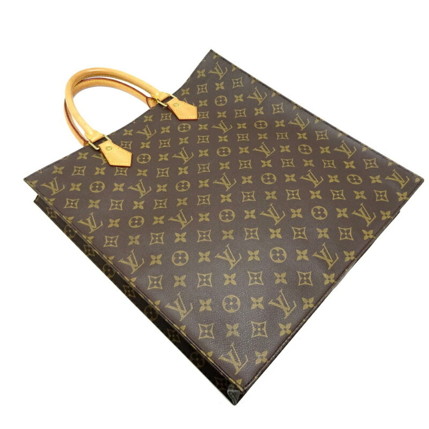 Louis Vuitton Sac Plat, Brown, Canvas, tote