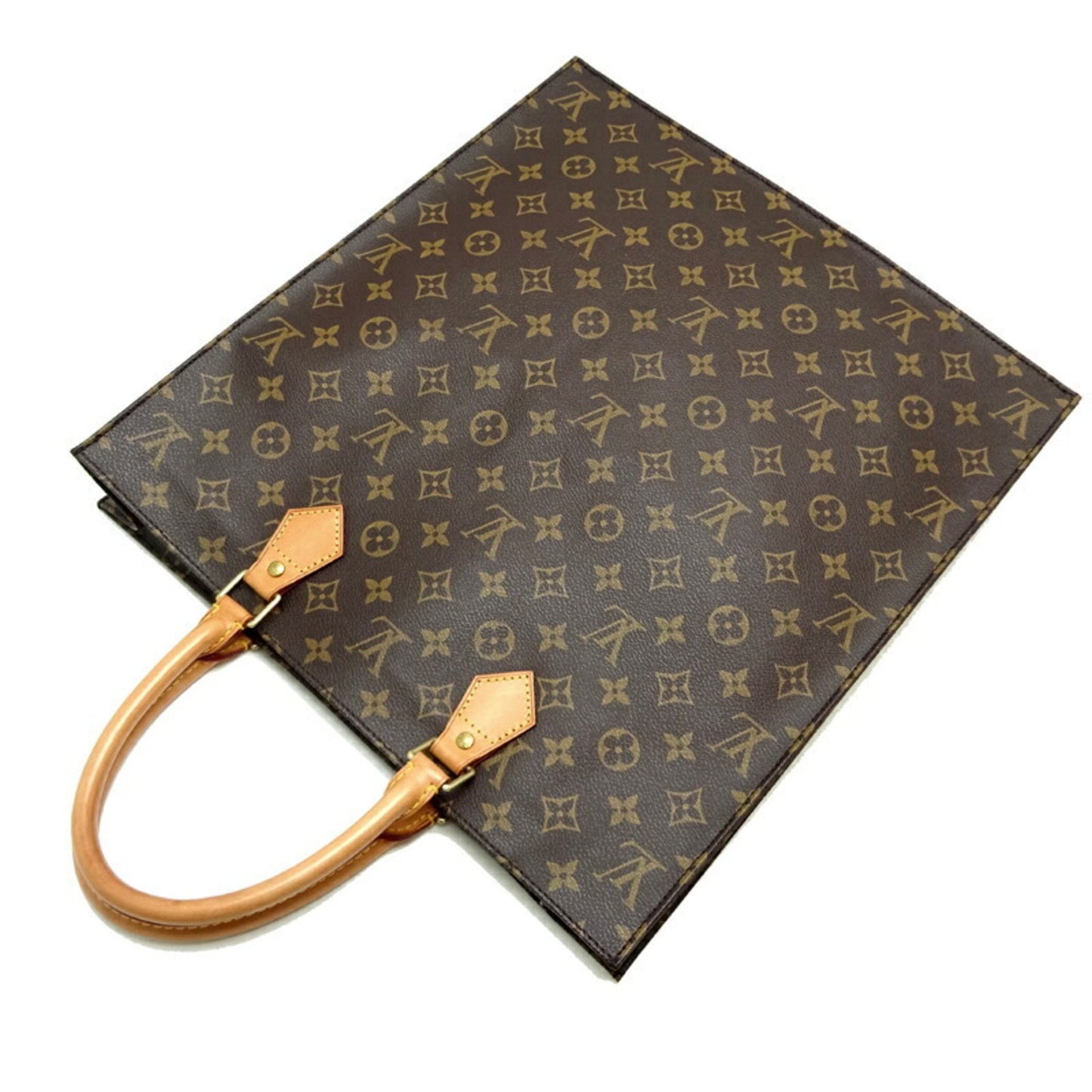 Louis Vuitton Sac Plat, Brown, Canvas, tote