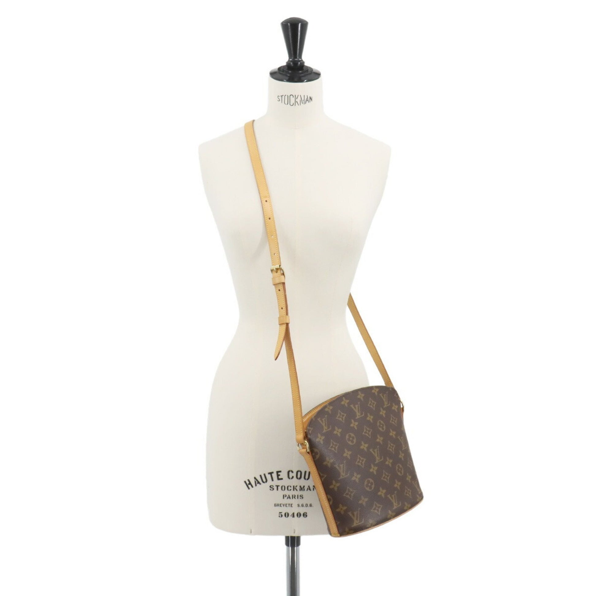 Louis Vuitton Drouot, Brown, Canvas, shoulder