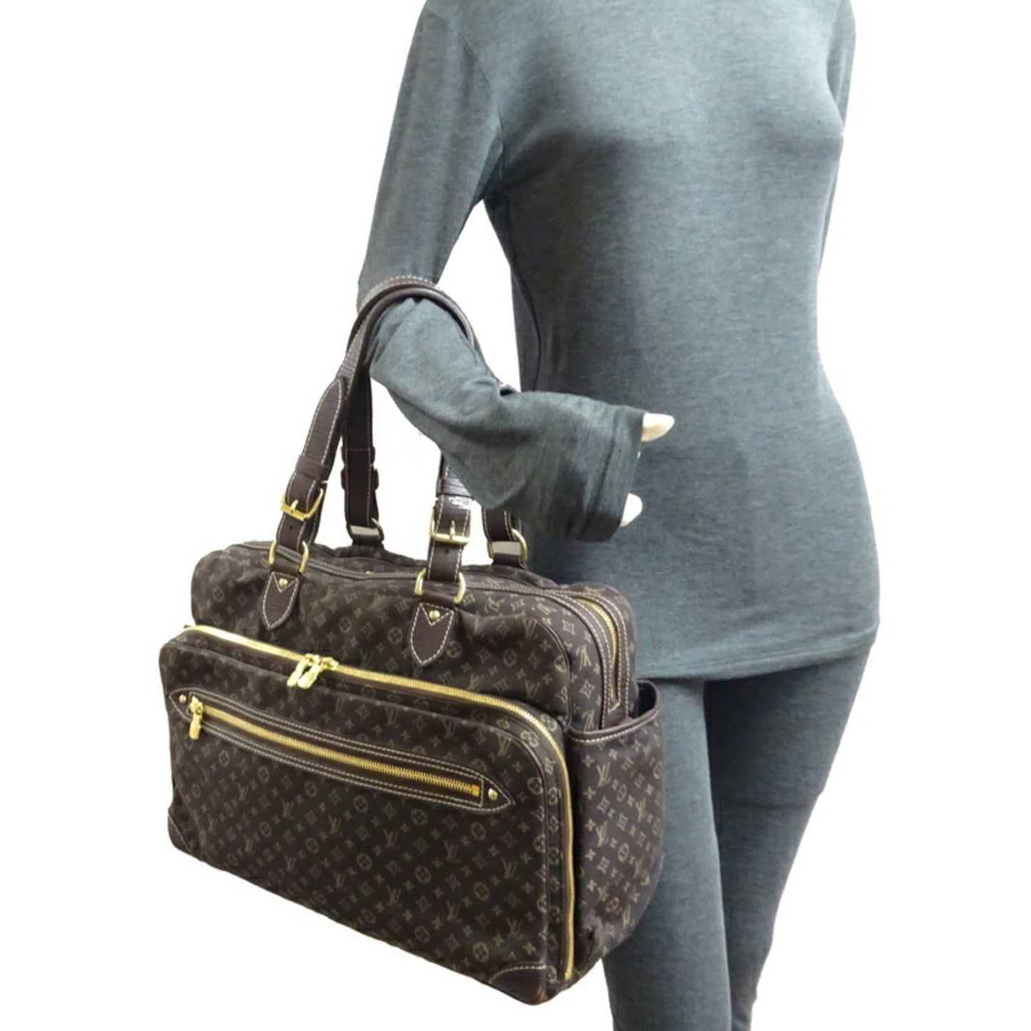 Louis Vuitton Allange, Brown, Canvas, handbag