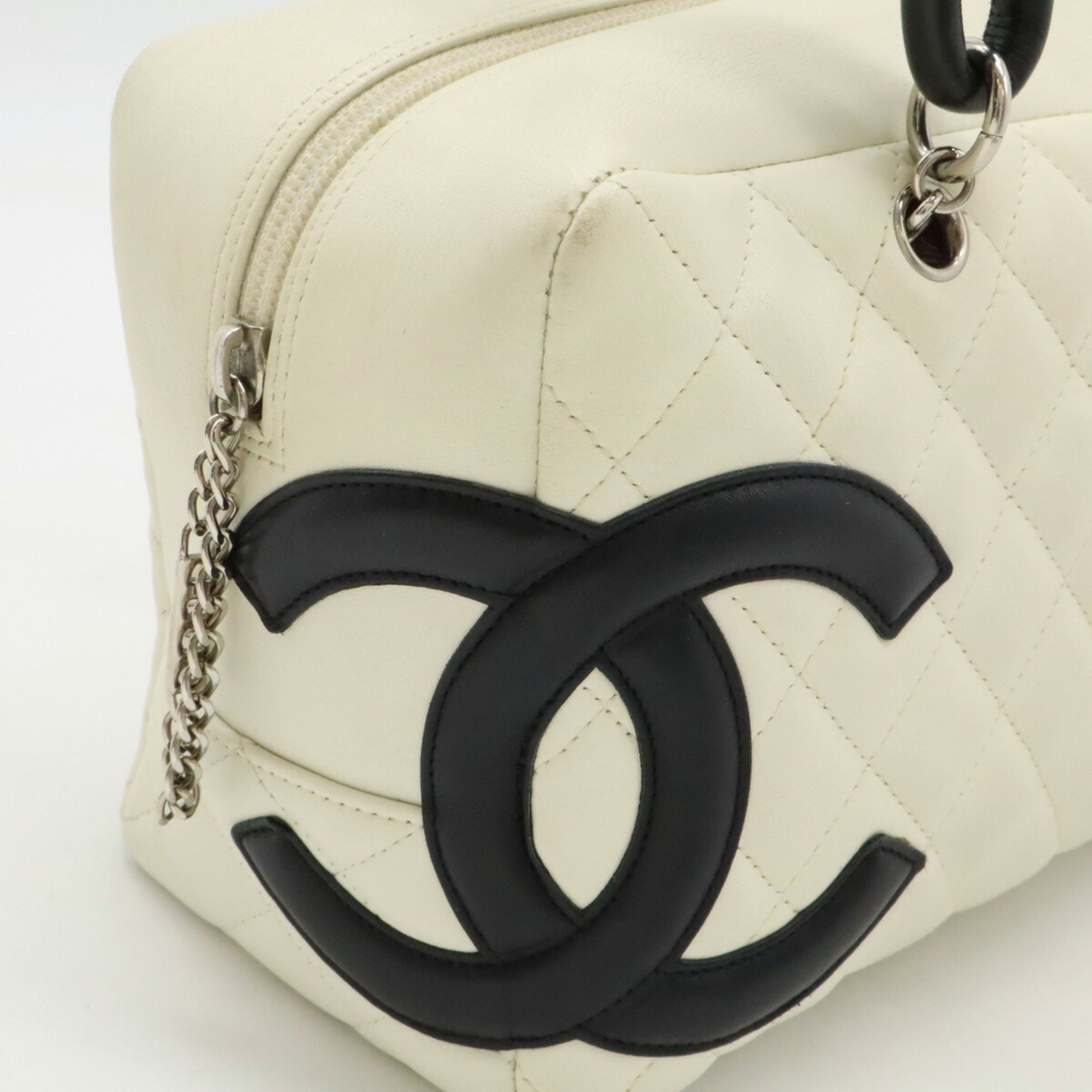 Chanel Cambon line, Black, Leather, shoulder