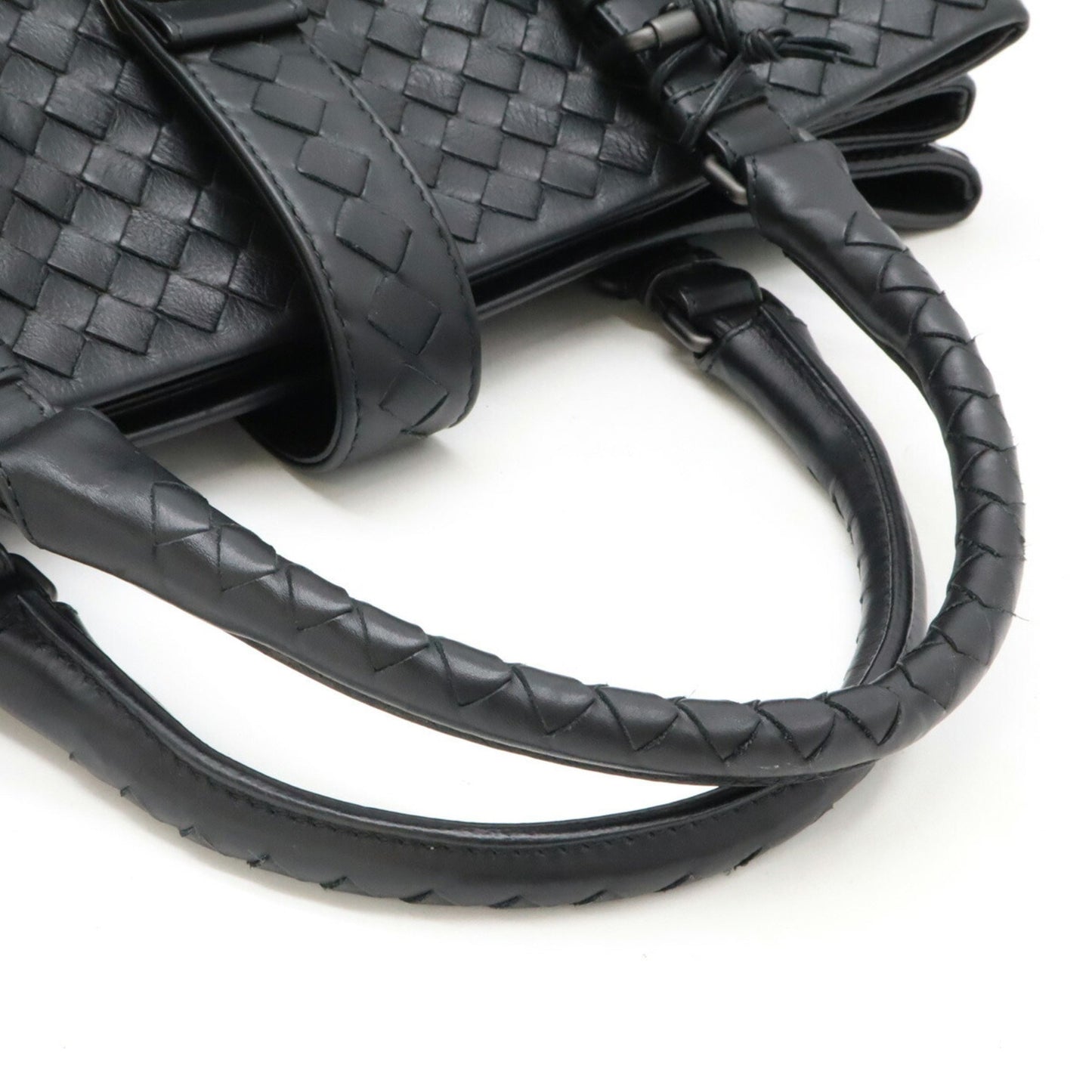 Bottega Veneta Intrecciato, Black, Leather, handbag