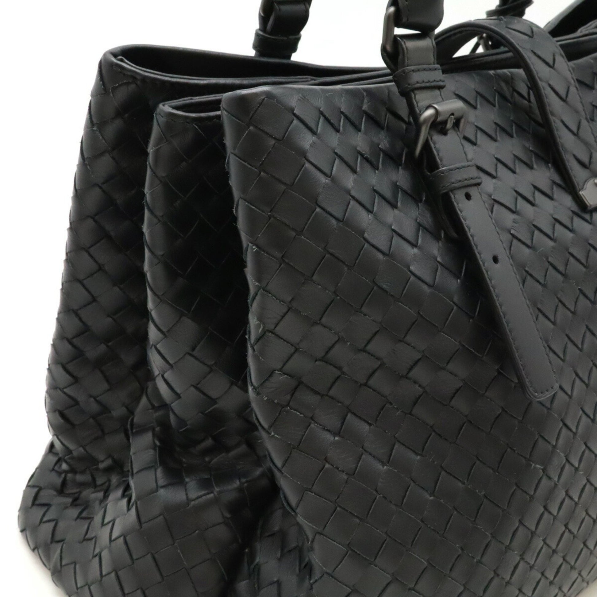 Bottega Veneta Intrecciato, Black, Leather, handbag