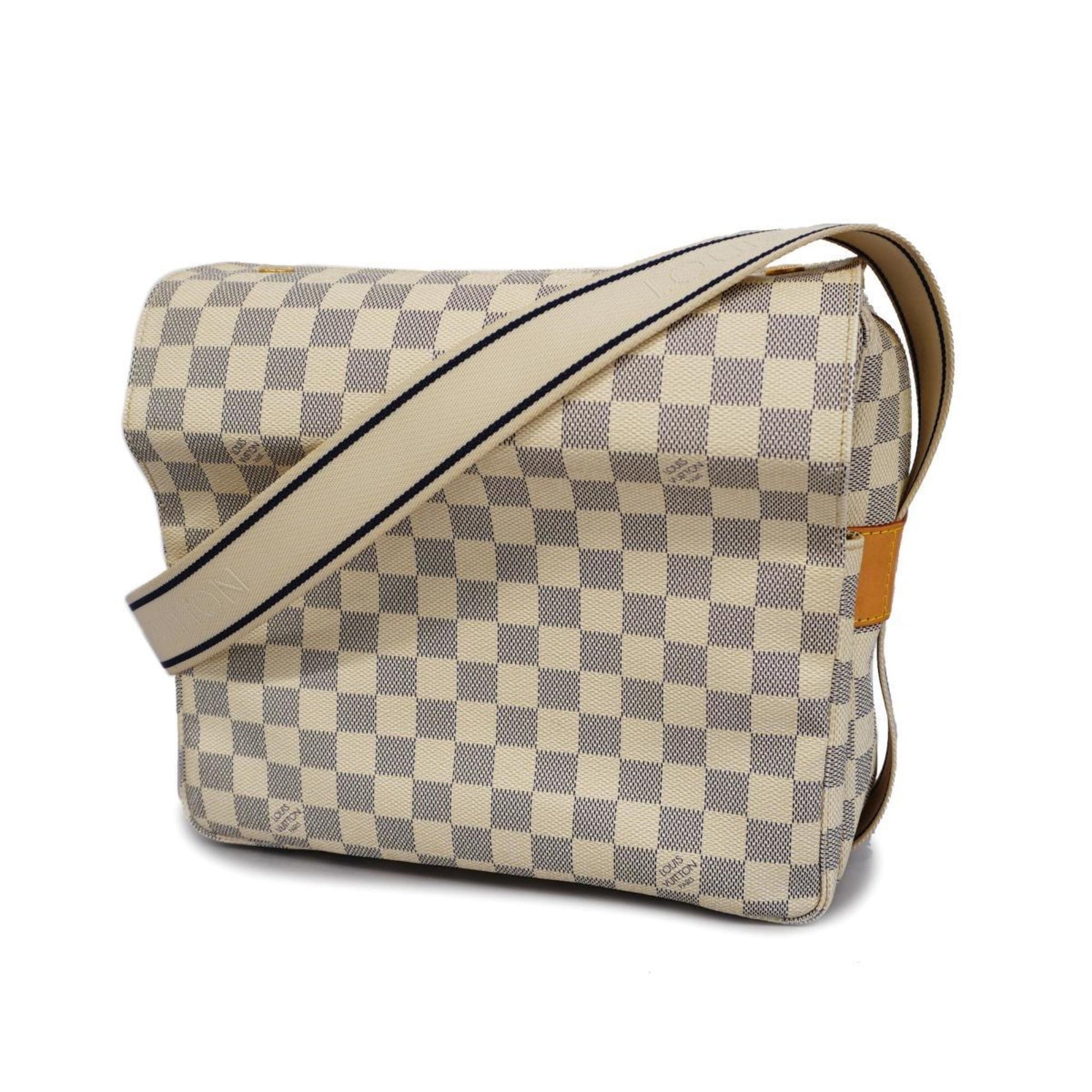 Louis Vuitton Naviglio, White, Canvas, shoulder