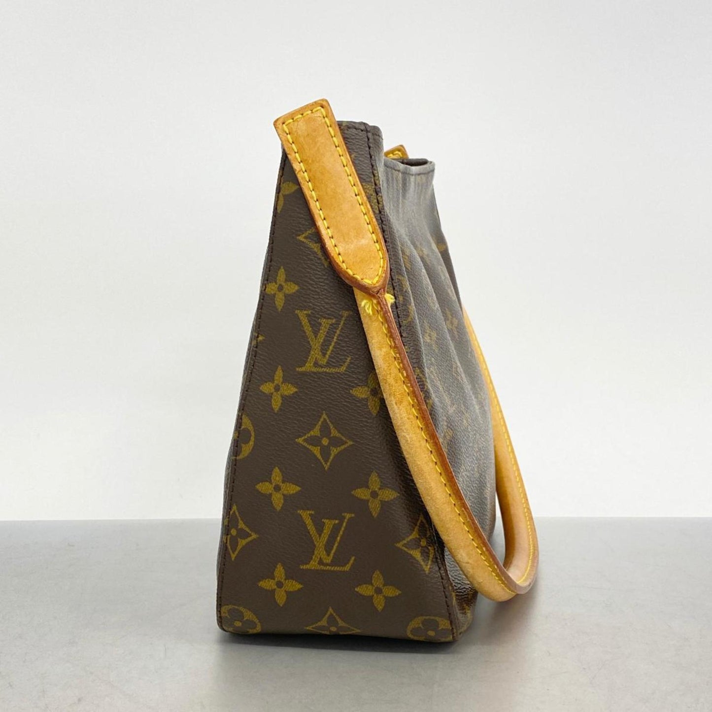 Louis Vuitton Looping MM, Brown, Canvas, shoulder