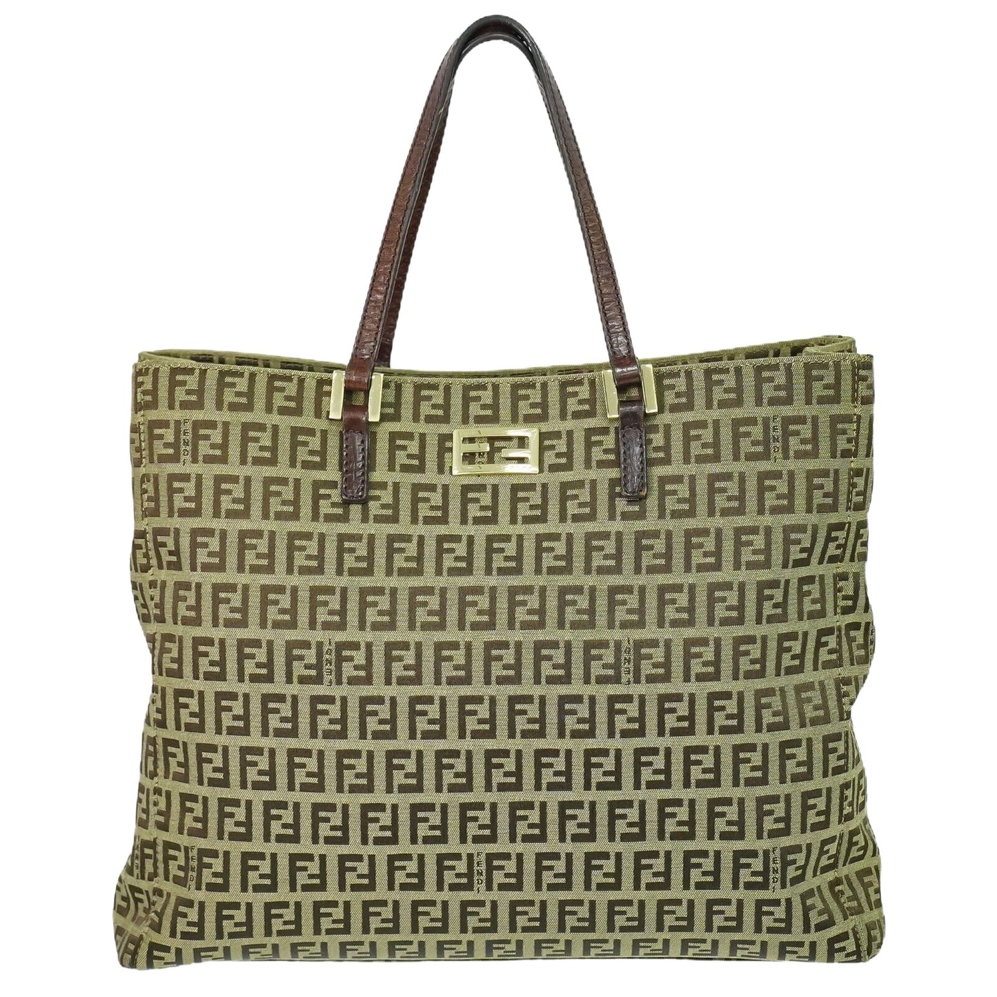 Fendi Zucchino, Brown, Canvas, handbag