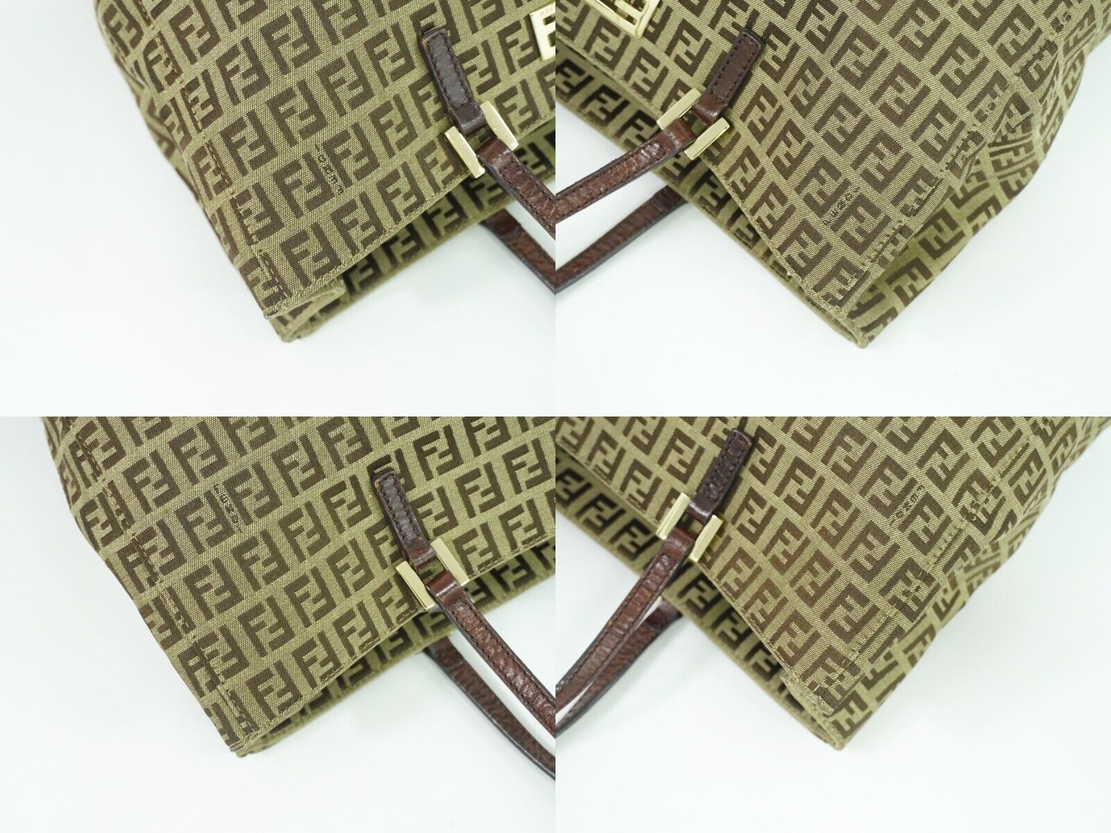 Fendi Zucchino, Brown, Canvas, handbag