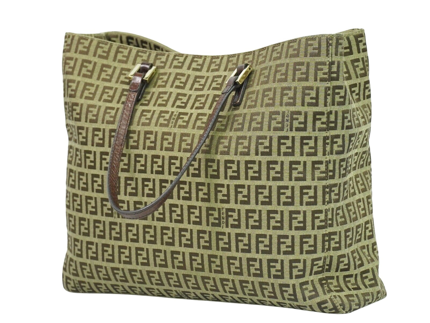 Fendi Zucchino, Brown, Canvas, handbag