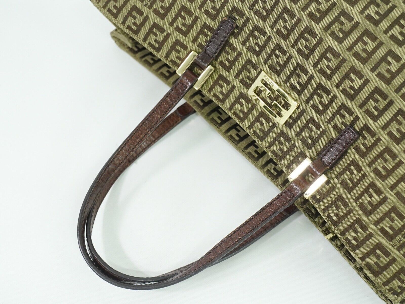 Fendi Zucchino, Brown, Canvas, handbag