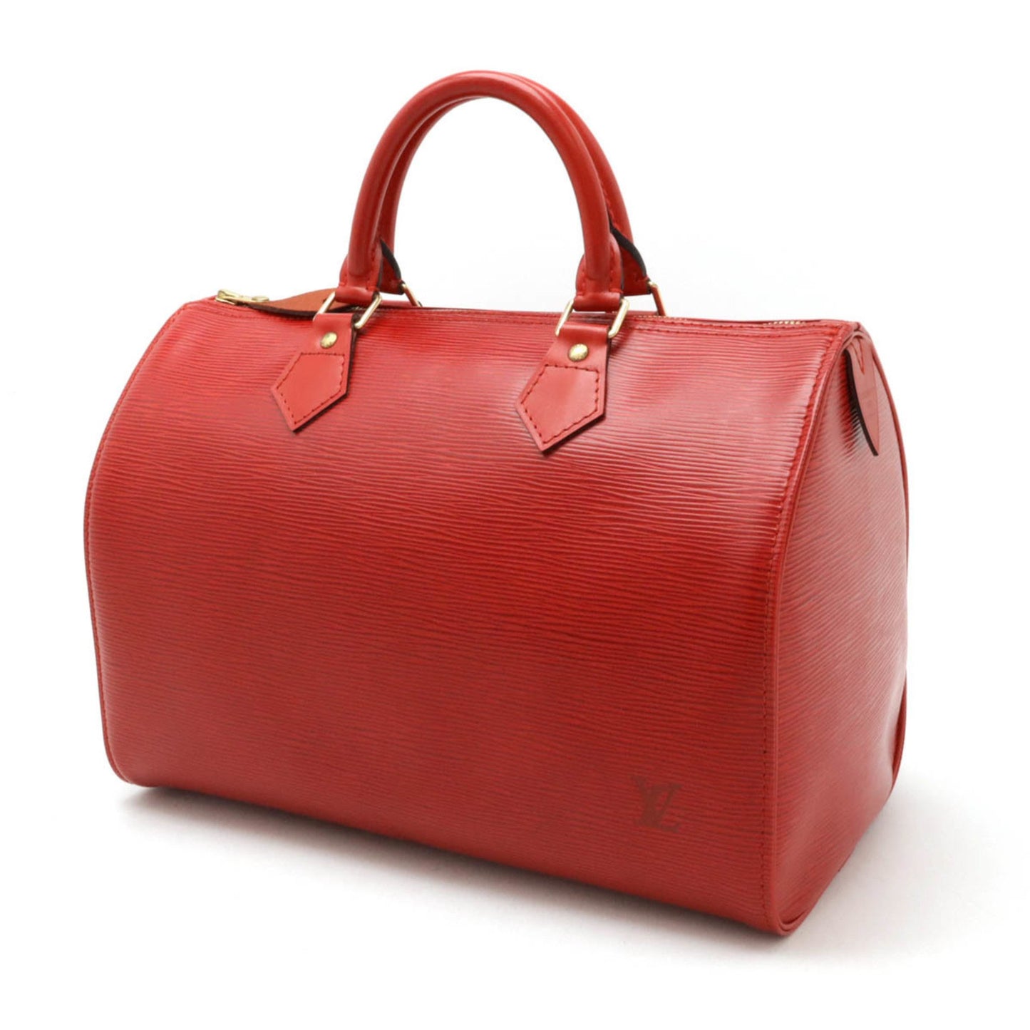 Louis Vuitton Speedy 30, Red, Leather, handbag