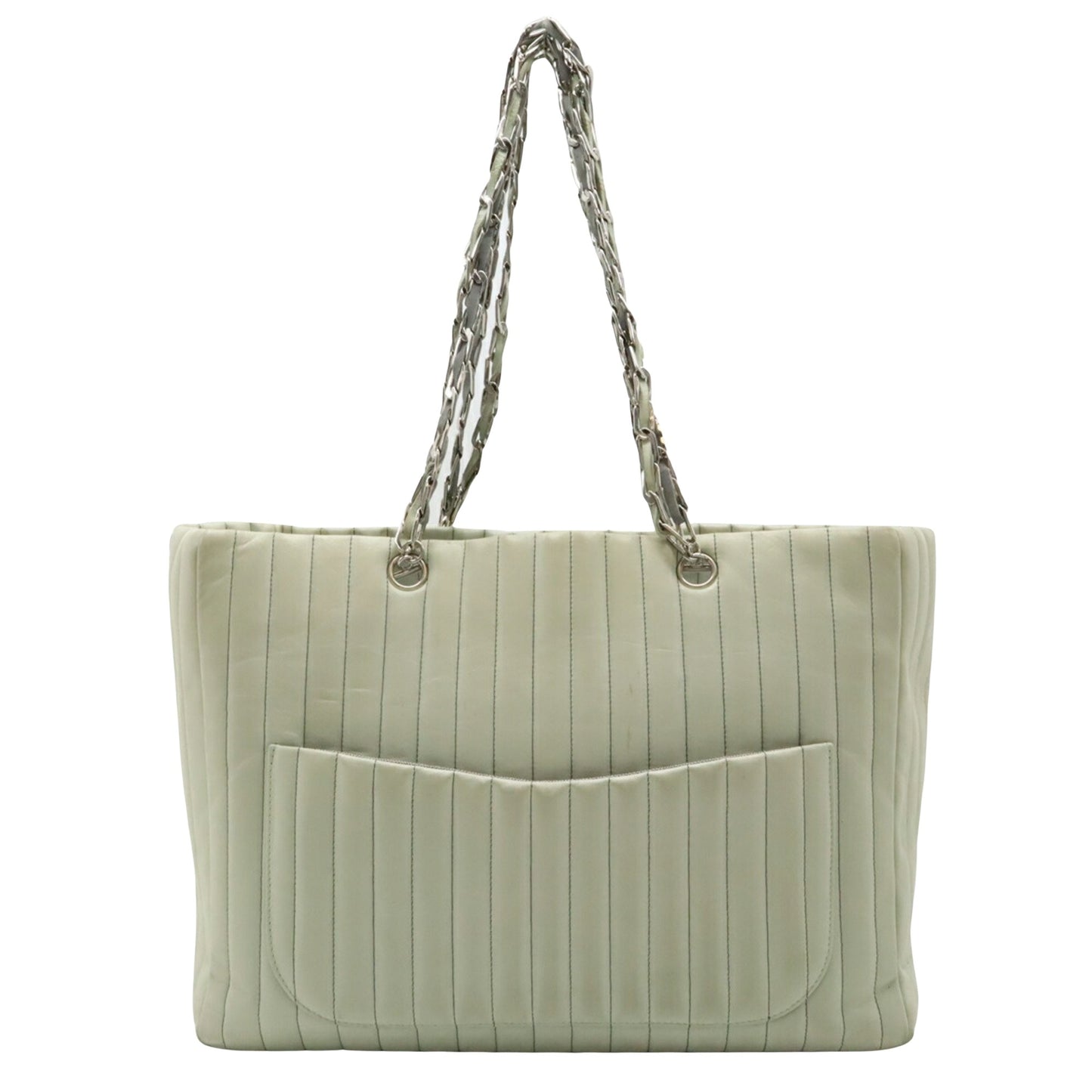 Chanel Mademoiselle, Green, Leather, tote