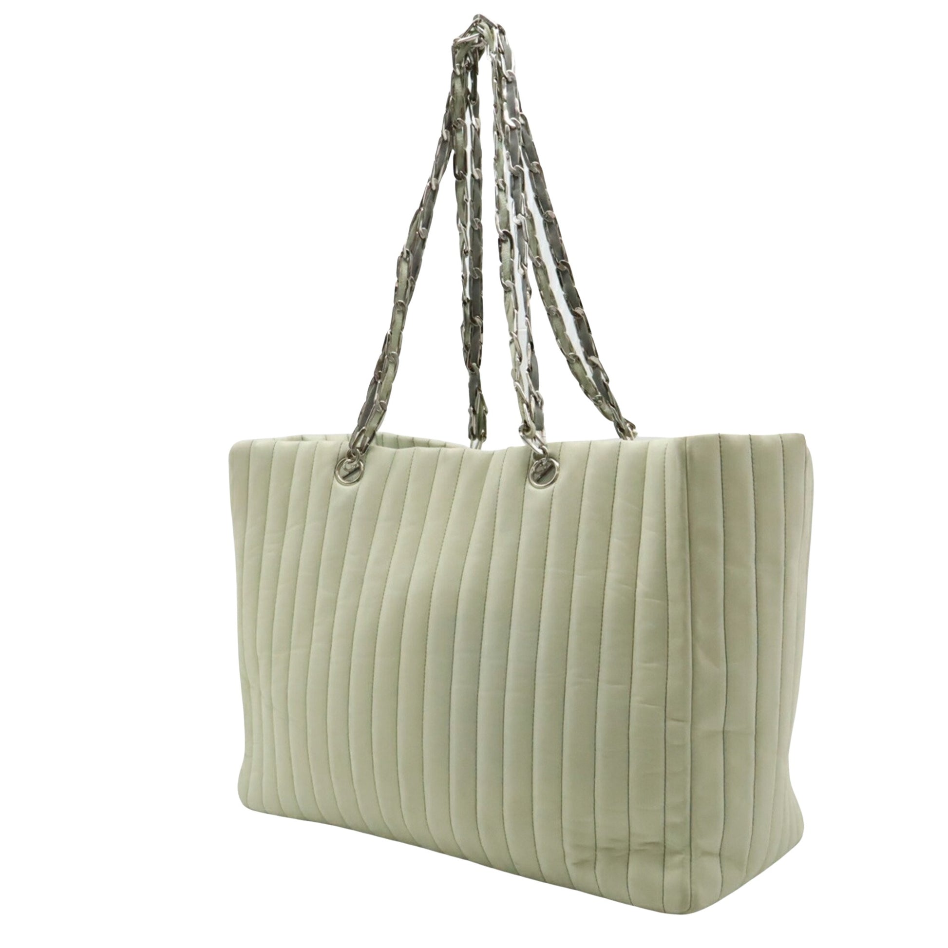 Chanel Mademoiselle, Green, Leather, tote