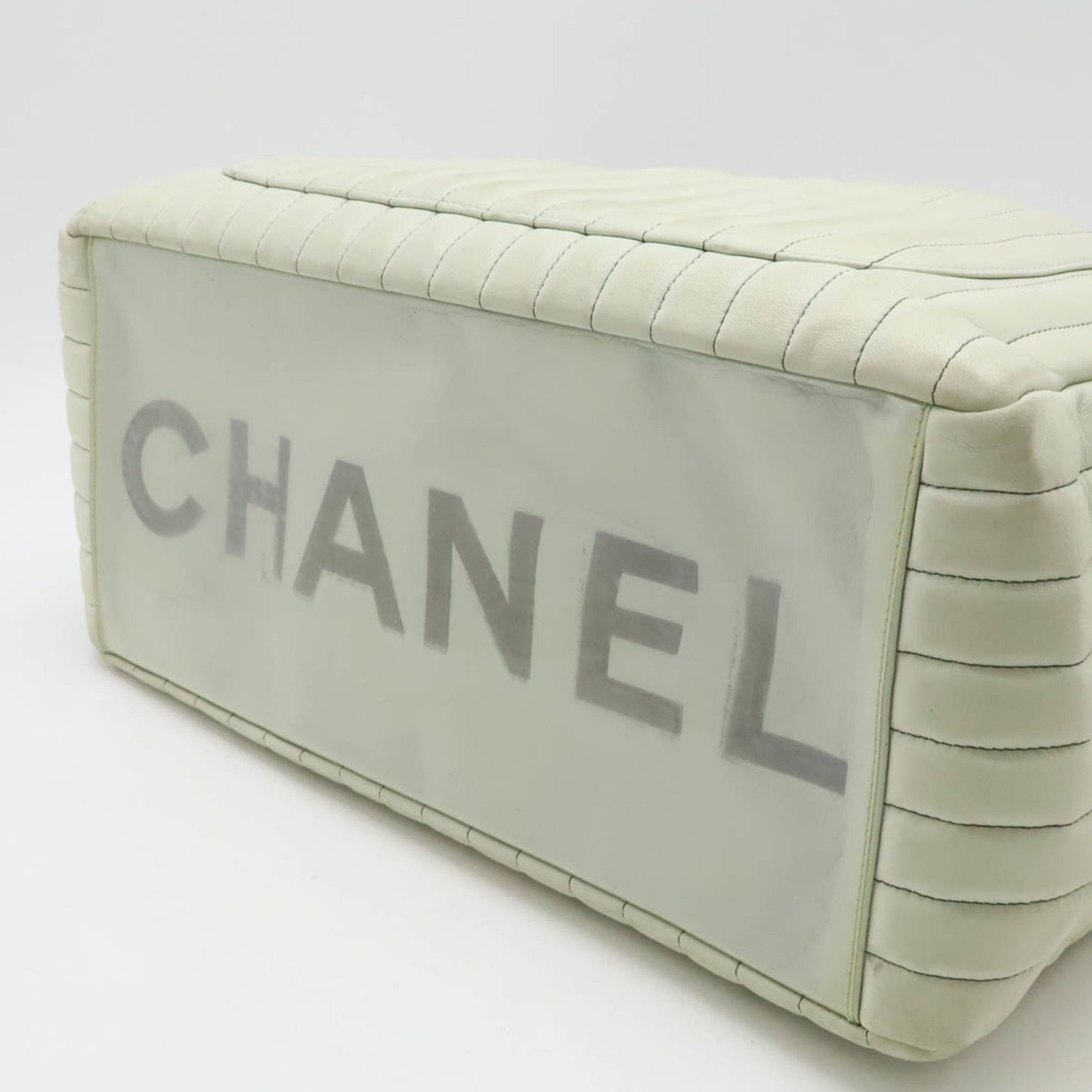 Chanel Mademoiselle, Green, Leather, tote