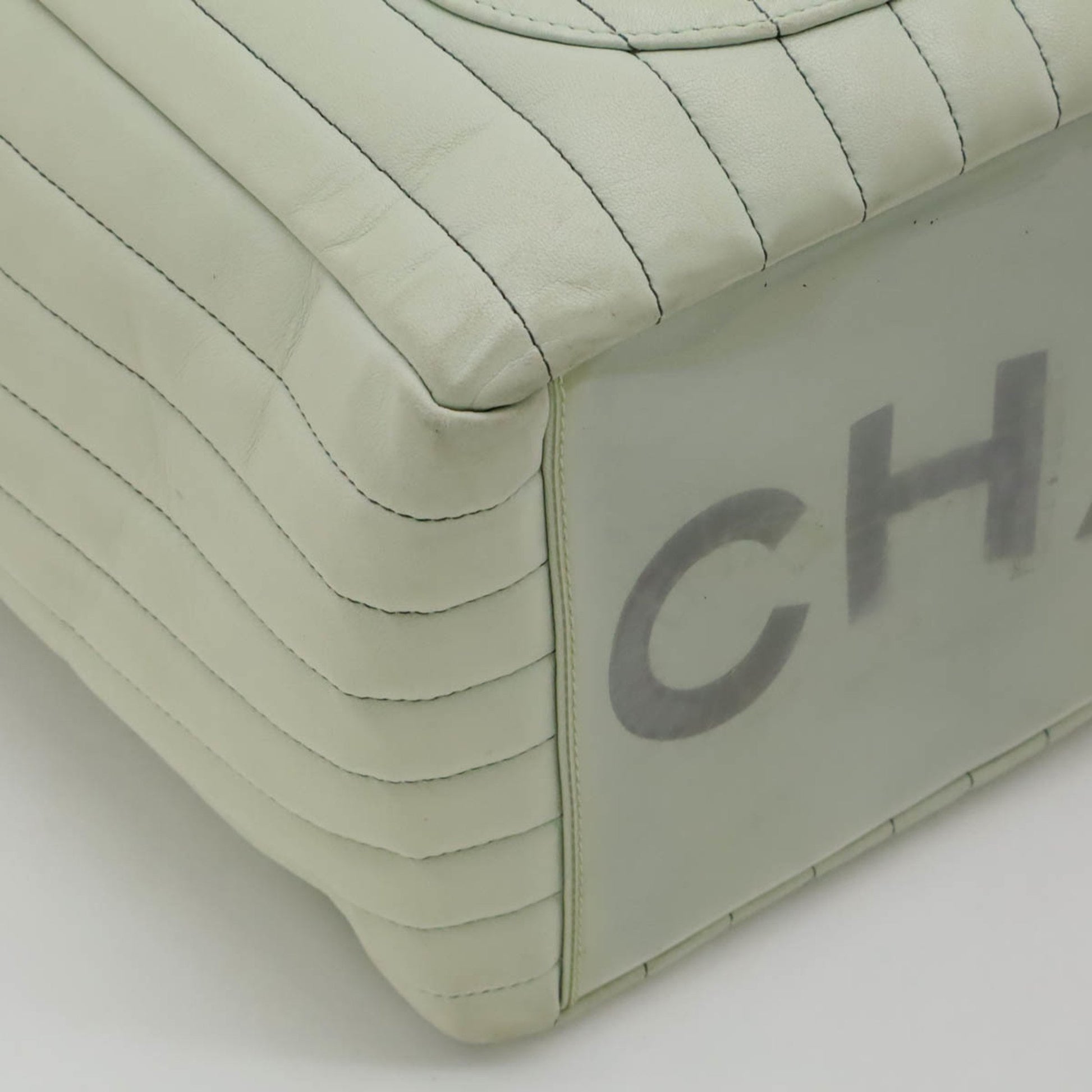 Chanel Mademoiselle, Green, Leather, tote