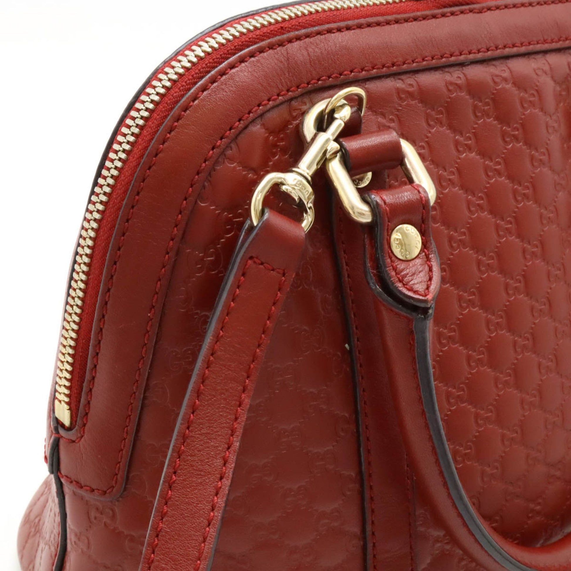 Gucci Micro guccissima, Red, Leather, handbag