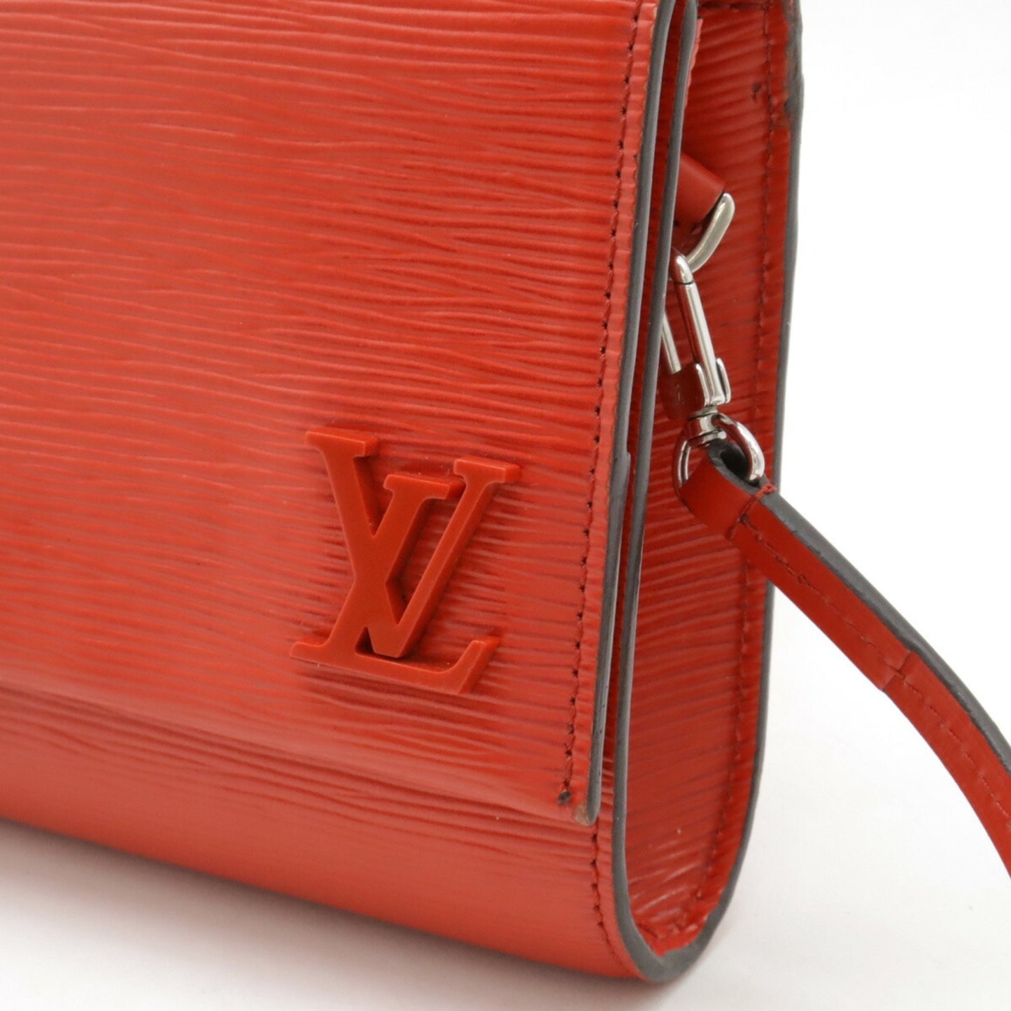 Louis Vuitton Cléry, Red, Leather, clutch