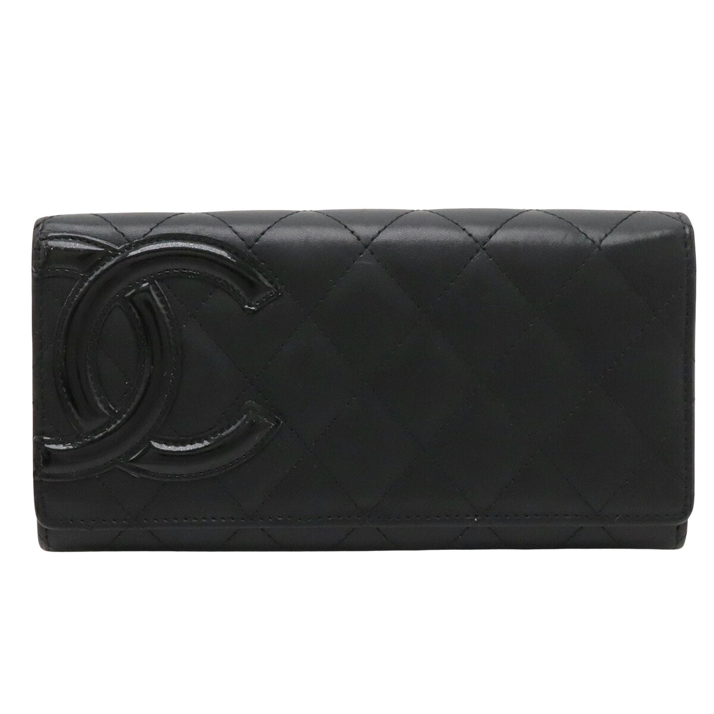 Chanel Cambon line, Black, Calfskin, wallet