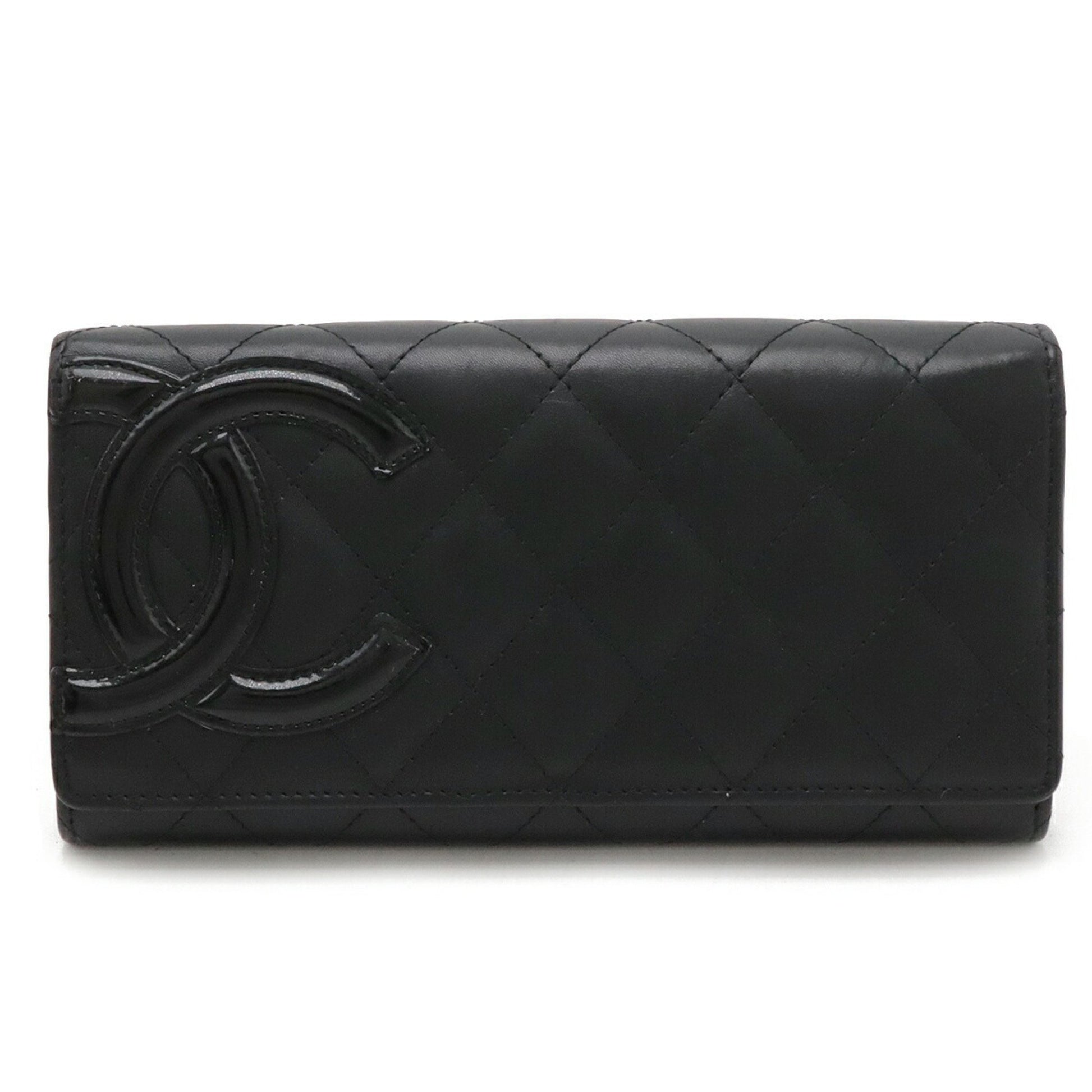 Chanel Cambon line, Black, Calfskin, wallet