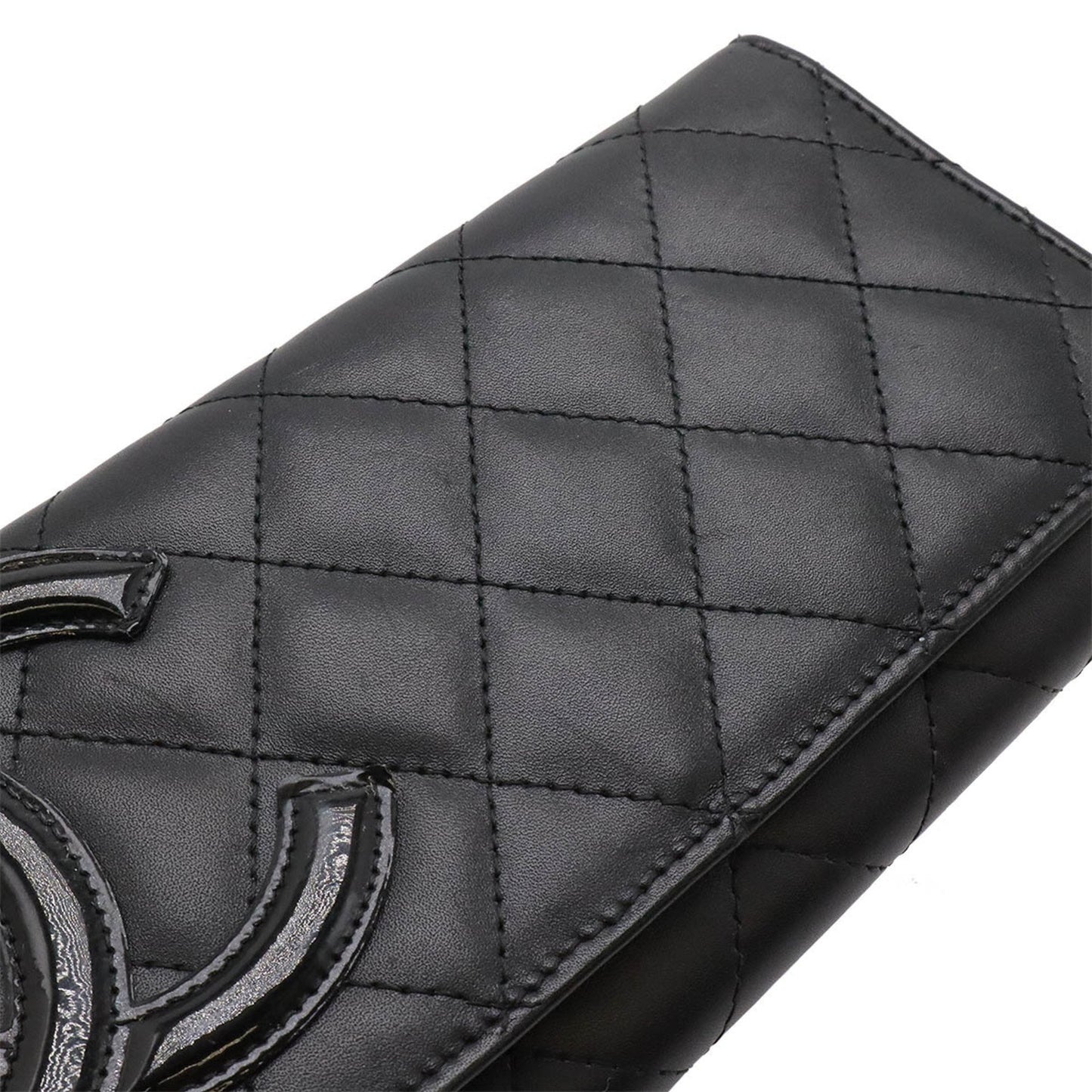 Chanel Cambon line, Black, Calfskin, wallet