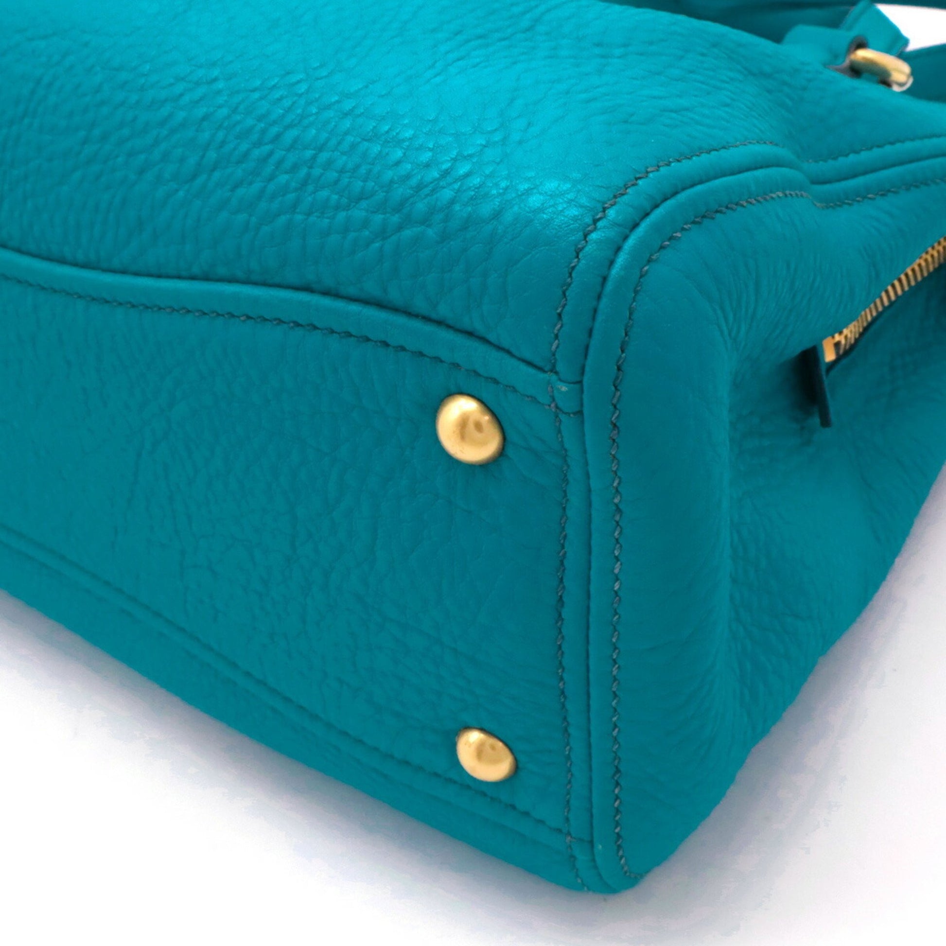 Miu Miu Vitello, Turquoise, Leather, handbag