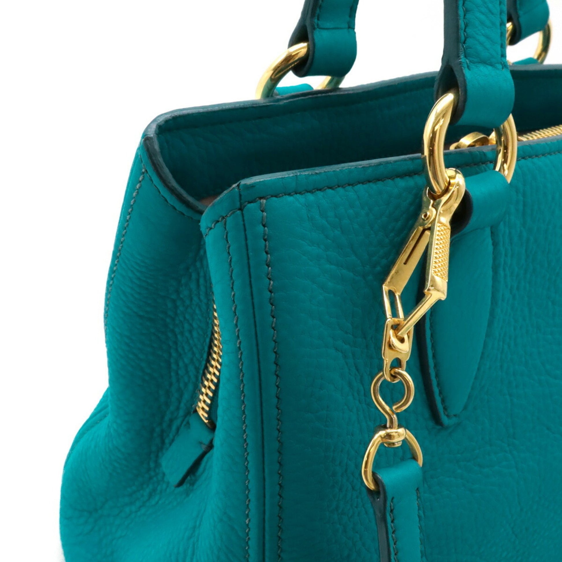 Miu Miu Vitello, Turquoise, Leather, handbag