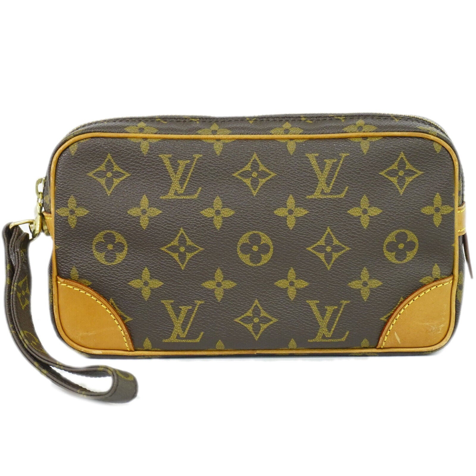 Louis Vuitton Marly Dragonne, Brown, Canvas, clutch