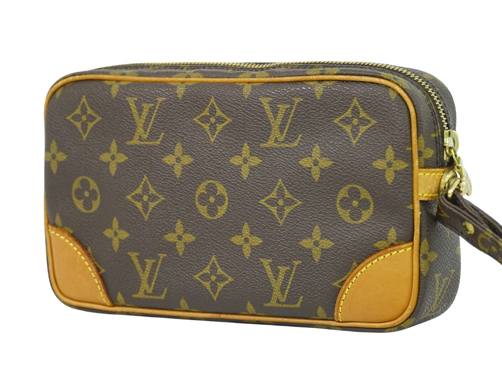 Louis Vuitton Marly Dragonne, Brown, Canvas, clutch