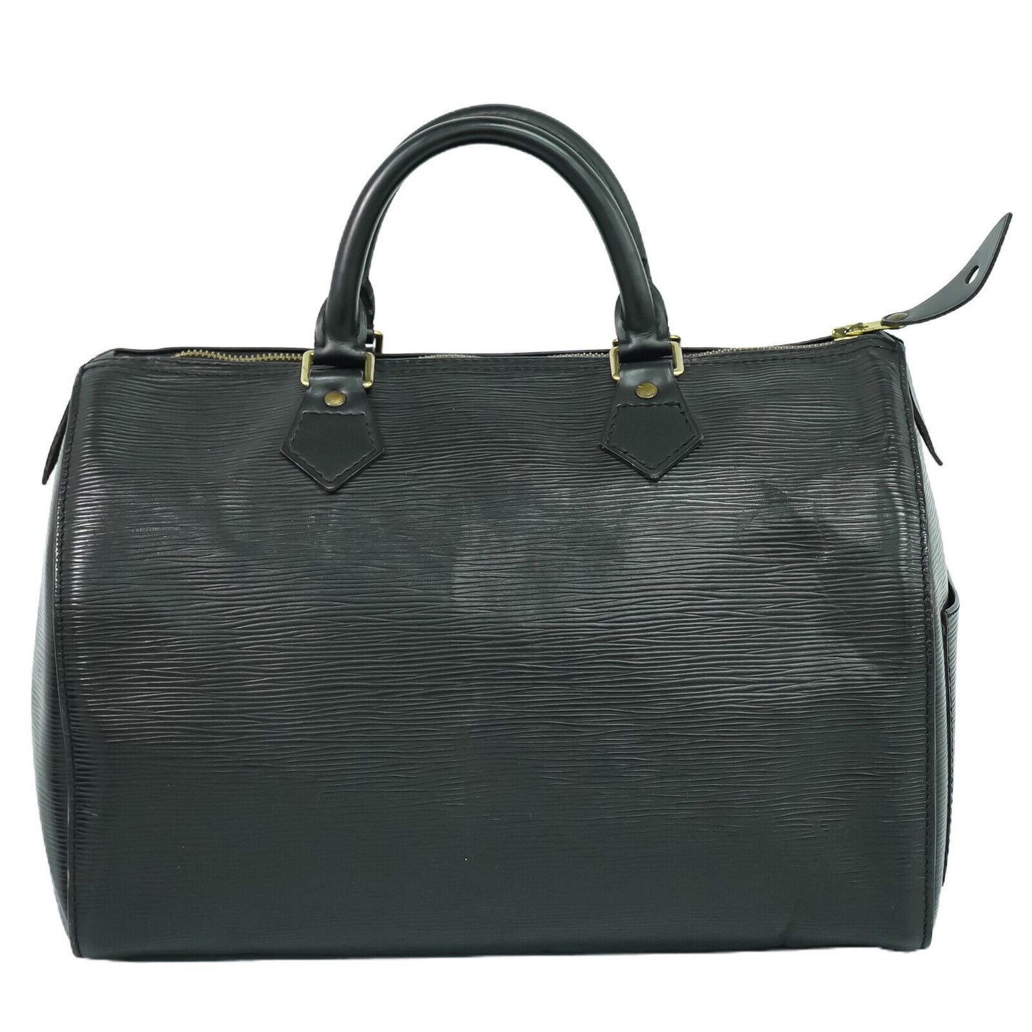 Louis Vuitton Speedy 30, Black, Leather, handbag