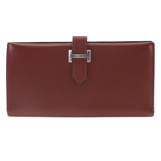 Hermès Béarn, Burgundy, Leather, wallet