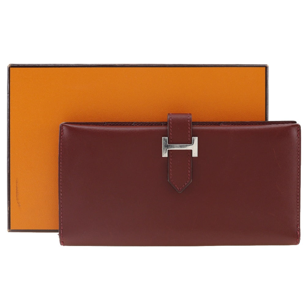 Hermès Béarn, Burgundy, Leather, wallet