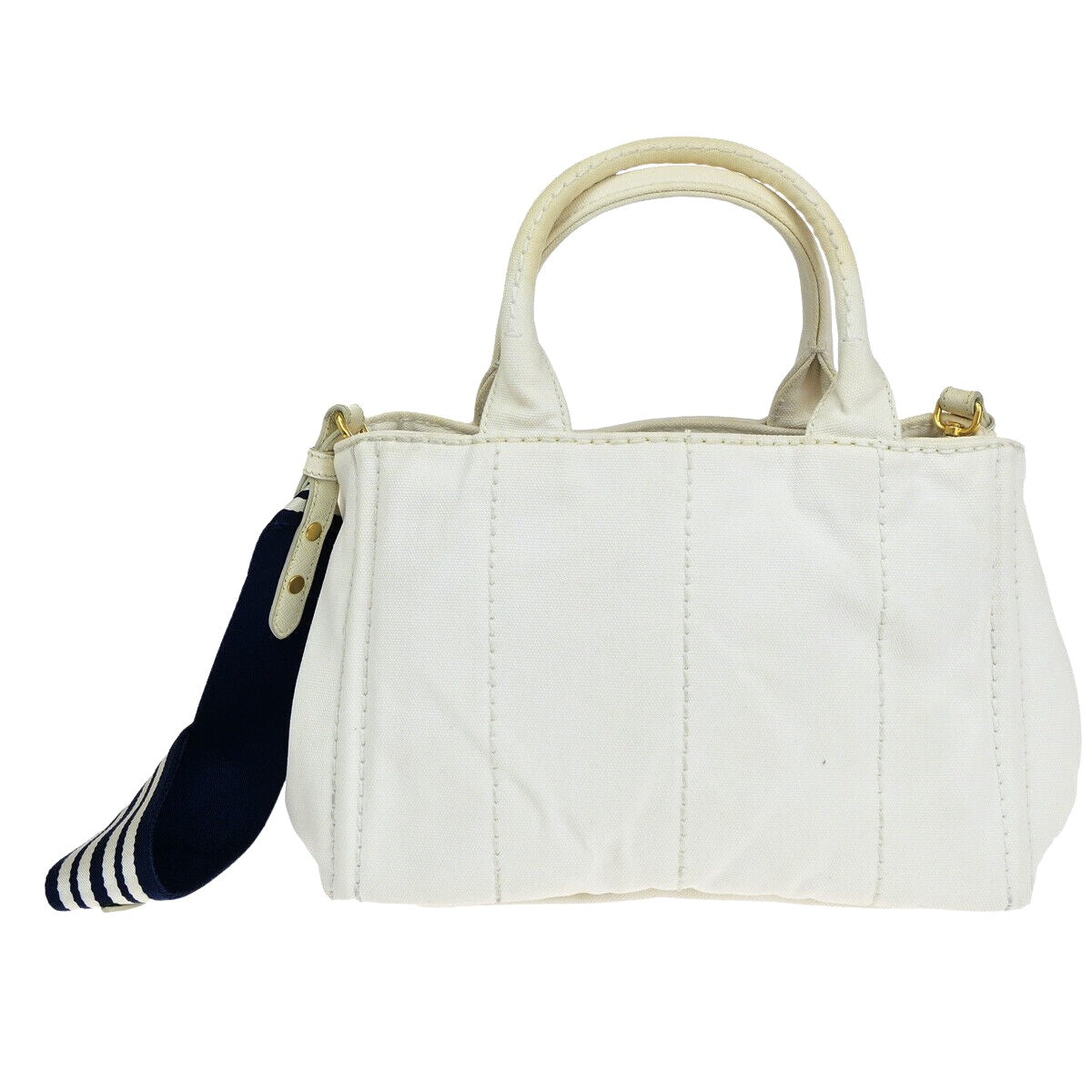 Prada Canapa, White, Canvas, handbag