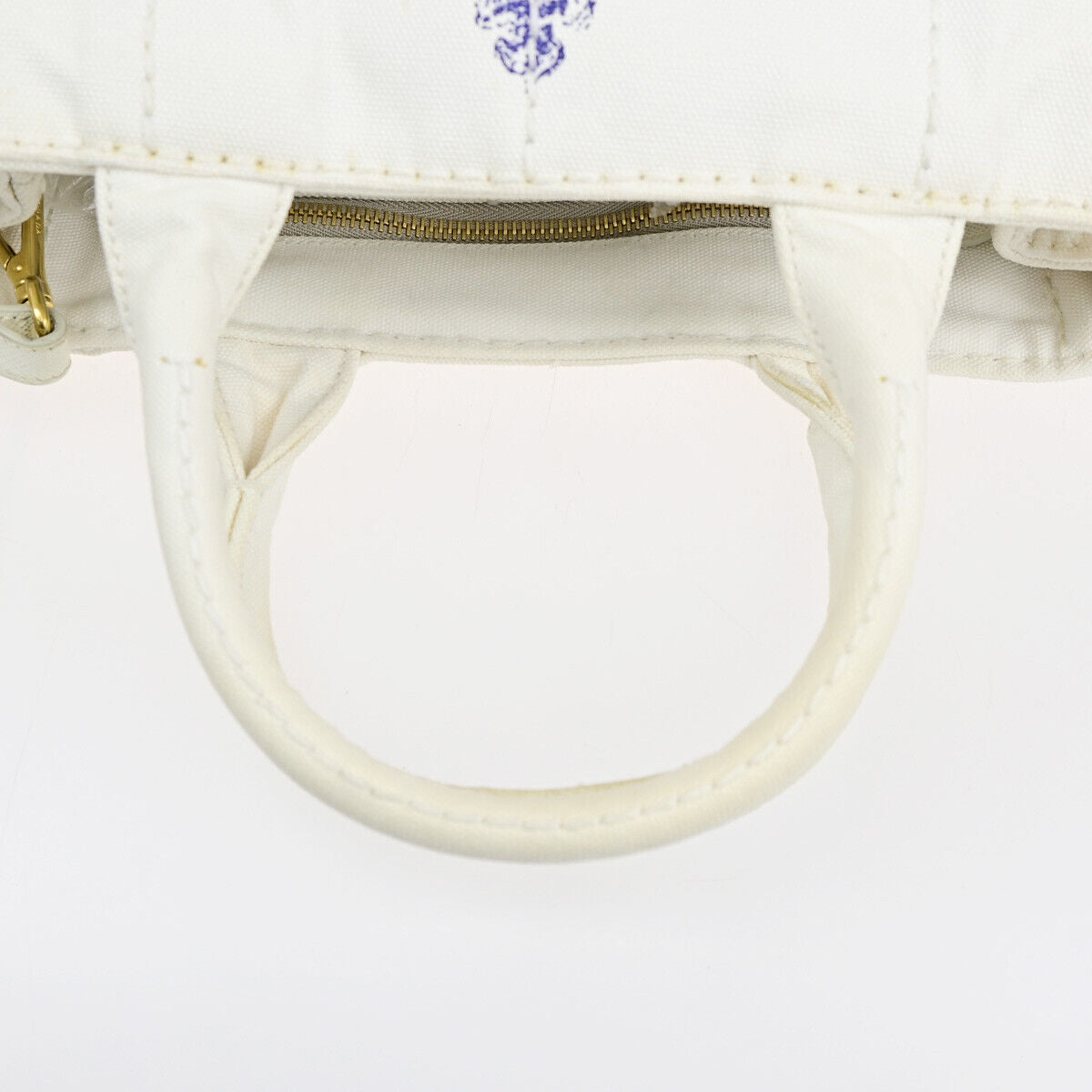 Prada Canapa, White, Canvas, handbag