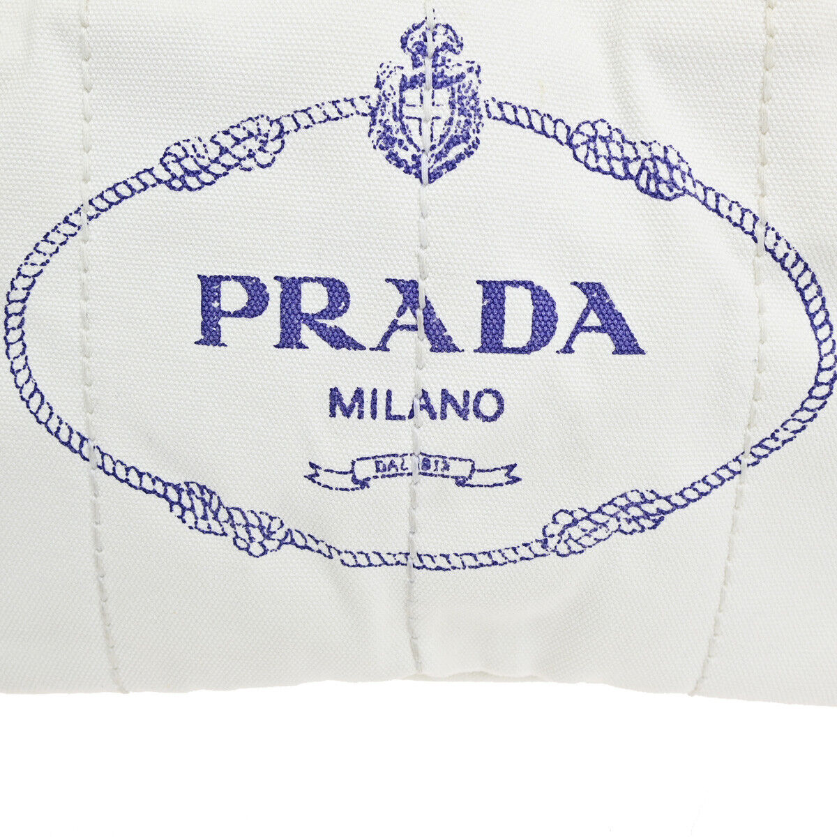 Prada Canapa, White, Canvas, handbag