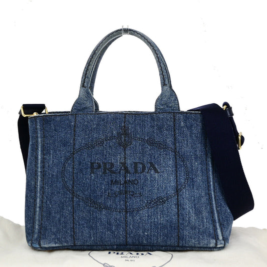 Prada Canapa, Blue, Denim - Jeans, handbag